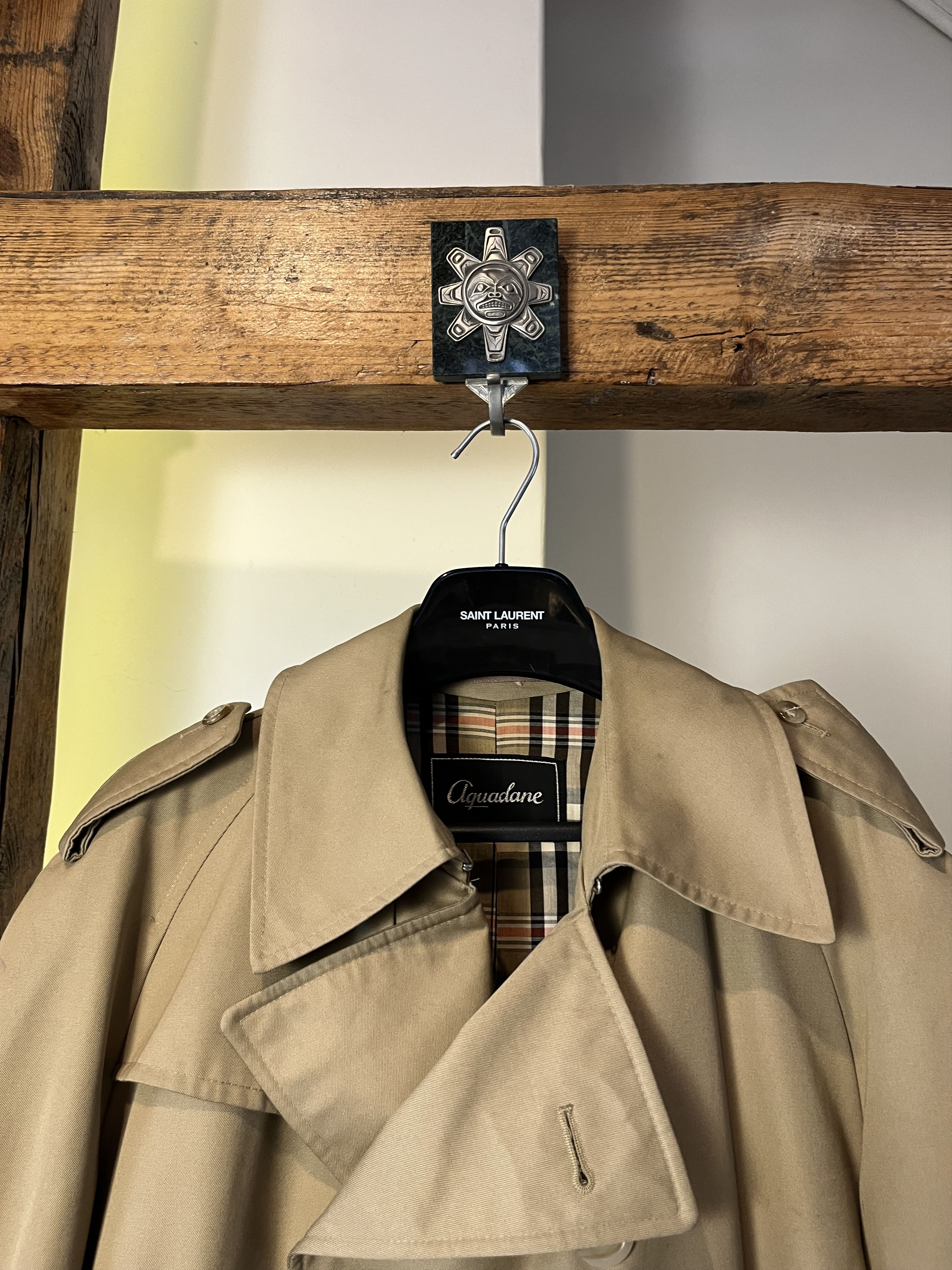 Vintage Vintage 90s Aquadane Casual Beige Wool Trenchcoat Size US L / EU 52-54 / 3 - 4 Thumbnail