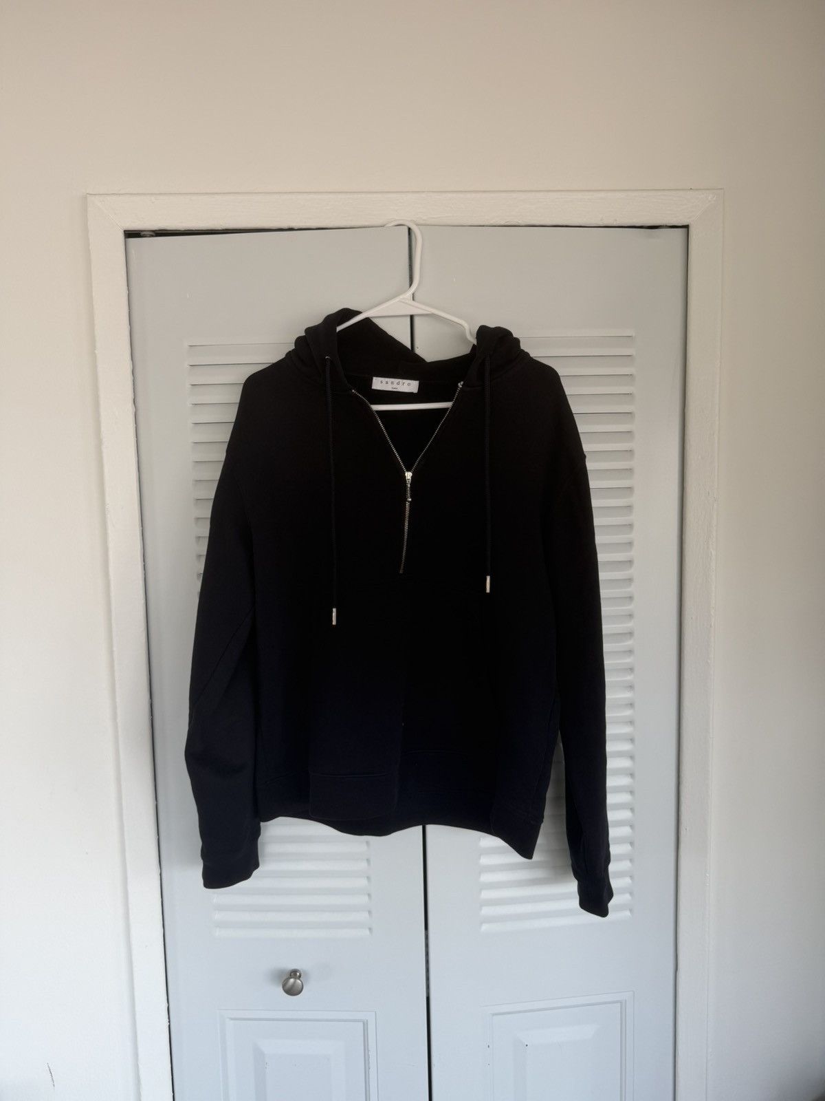 Sandro Sandro Navy Quarter-Zip Sweatshirt Size US L / EU 52-54 / 3 - 3 Thumbnail