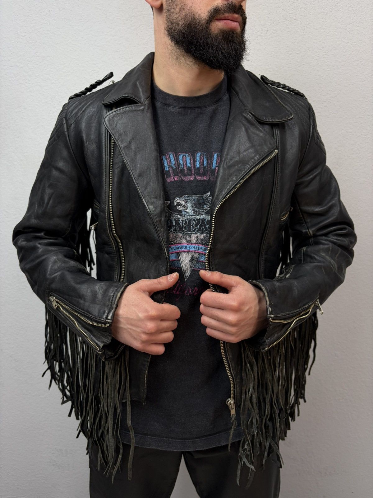 Hedi Slimane Vintage Lesco Leather Jacket Hedi Slimane | Grailed
