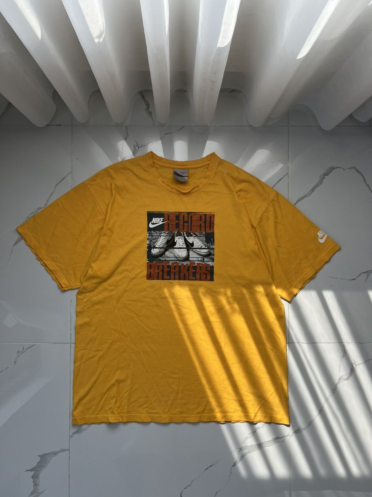 Nike × Vintage 90's NIKE RECORD BREAKERS BIG LOGO SWOOSH Y2K TEE RETRO RARE Size US L / EU 52-54 / 3 - 1 Thumbnail