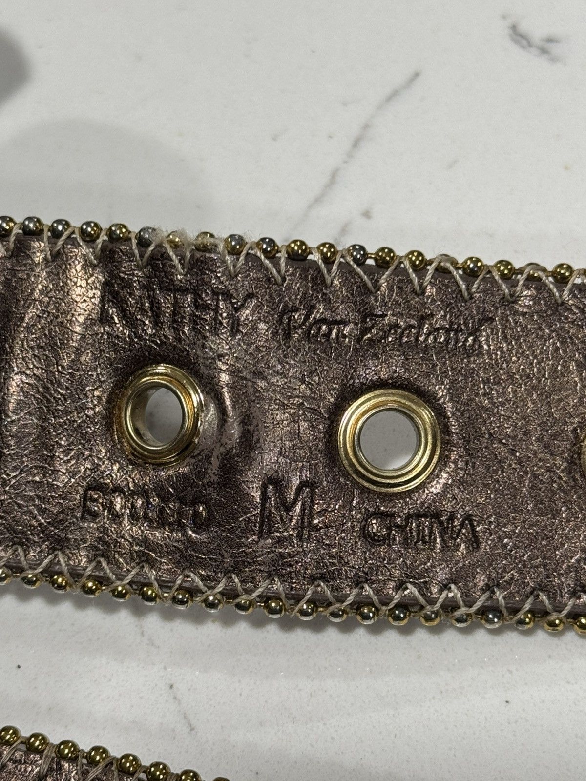Vintage Vintage Kathy Van Zealand Rhinestone Cowboy Y2K Belt Size 32 - 17 Thumbnail