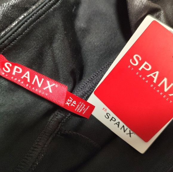 Spanx SPANX Faux Vegan Leather Side Strap Leggings Metallic XS Size 25" / US 0 / IT 36 - 8 Thumbnail