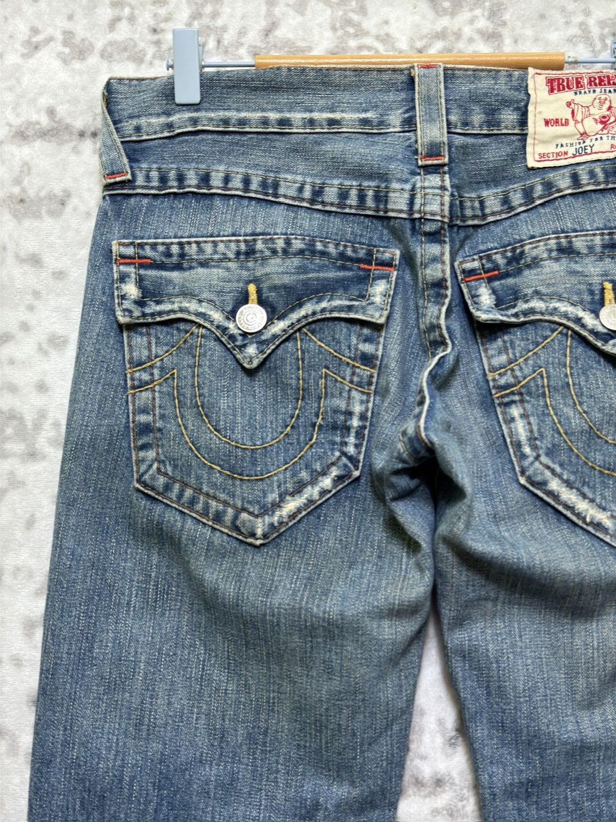 True Religion True Religion Joey Flare Denim Jeans Light Blue Distressed Size US 32 / EU 48 - 10 Thumbnail