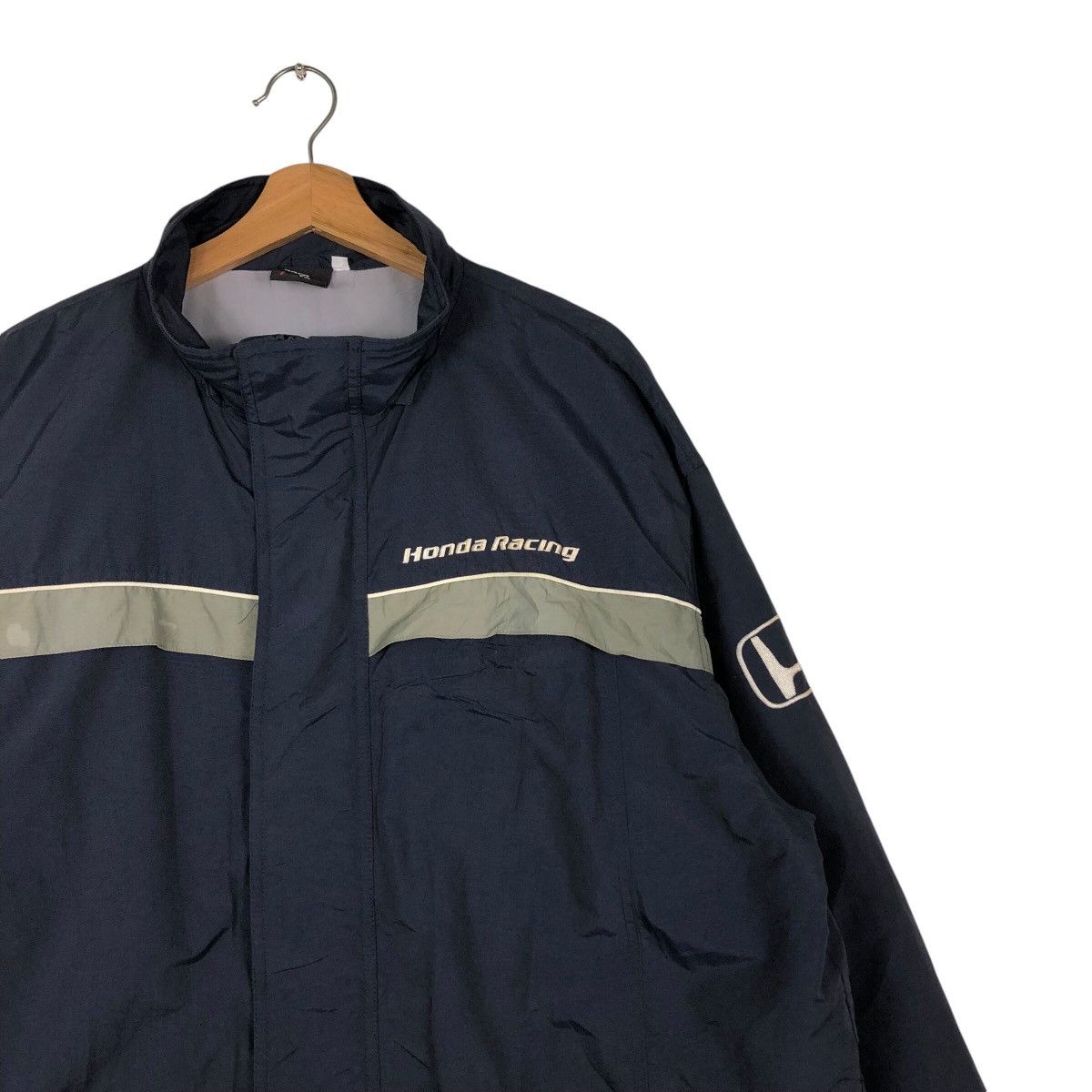 Honda 📌Vintage Biker Racing Bomber Jacket Honda Big Logo Size US L / EU 52-54 / 3 - 7 Thumbnail