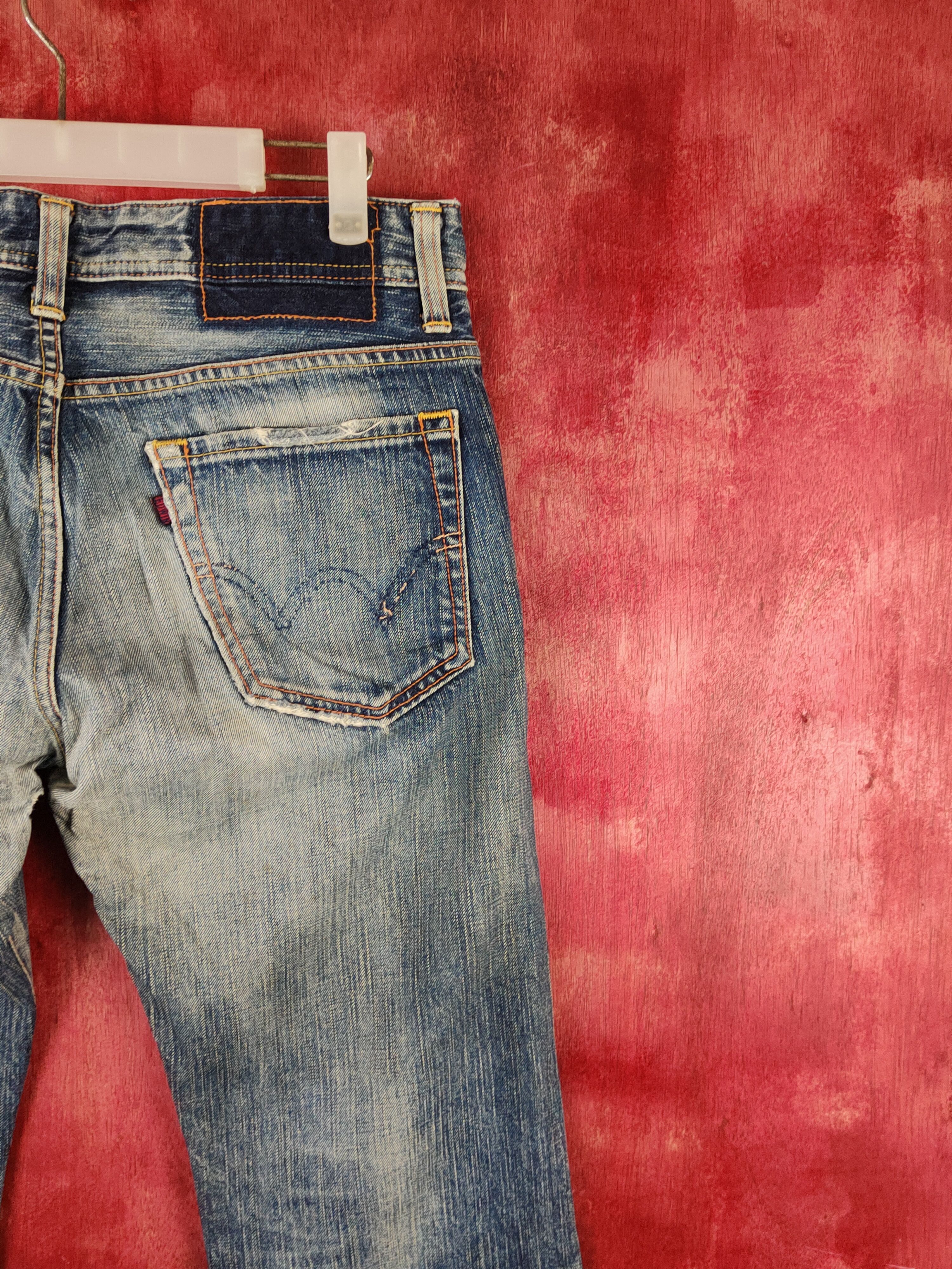 Edwin Edwin Dark Blue Faded Distressed Ripped Jeans #S2241 Size US 30 / EU 46 - 11 Thumbnail
