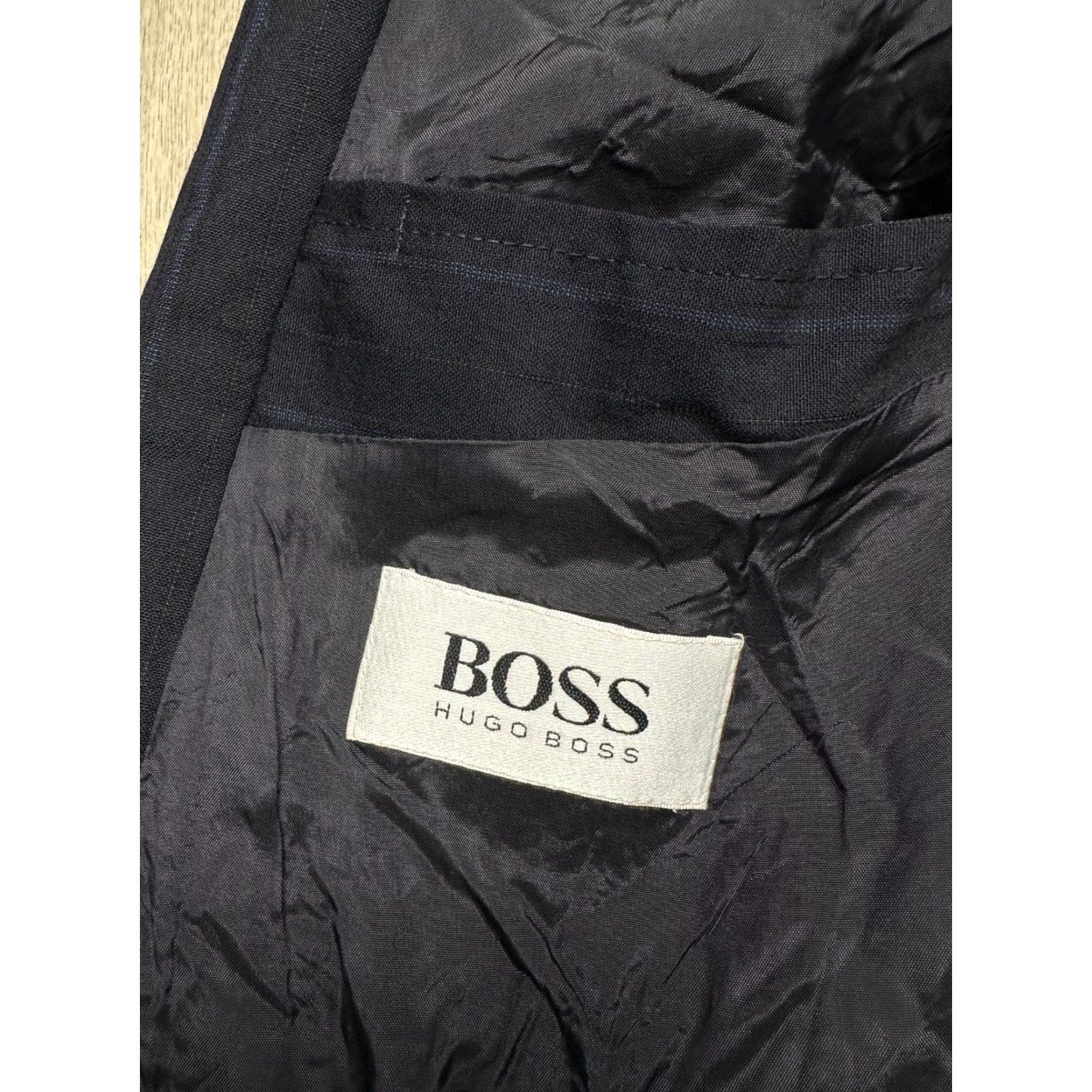 Hugo Boss VINTAGE Hugo Boss Wool Suit Double Breasted Blazer + Pants Men L Blue 2 Piece Wool Vintage Mens Size L Size 42R - 7 Thumbnail