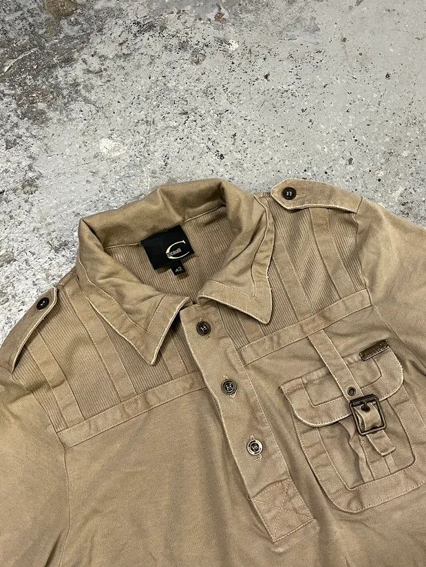Roberto Cavalli SS2006 Cavalli Army Reinforced Beige Polo Size XS / US 0-2 / IT 36-38 - 6 Thumbnail
