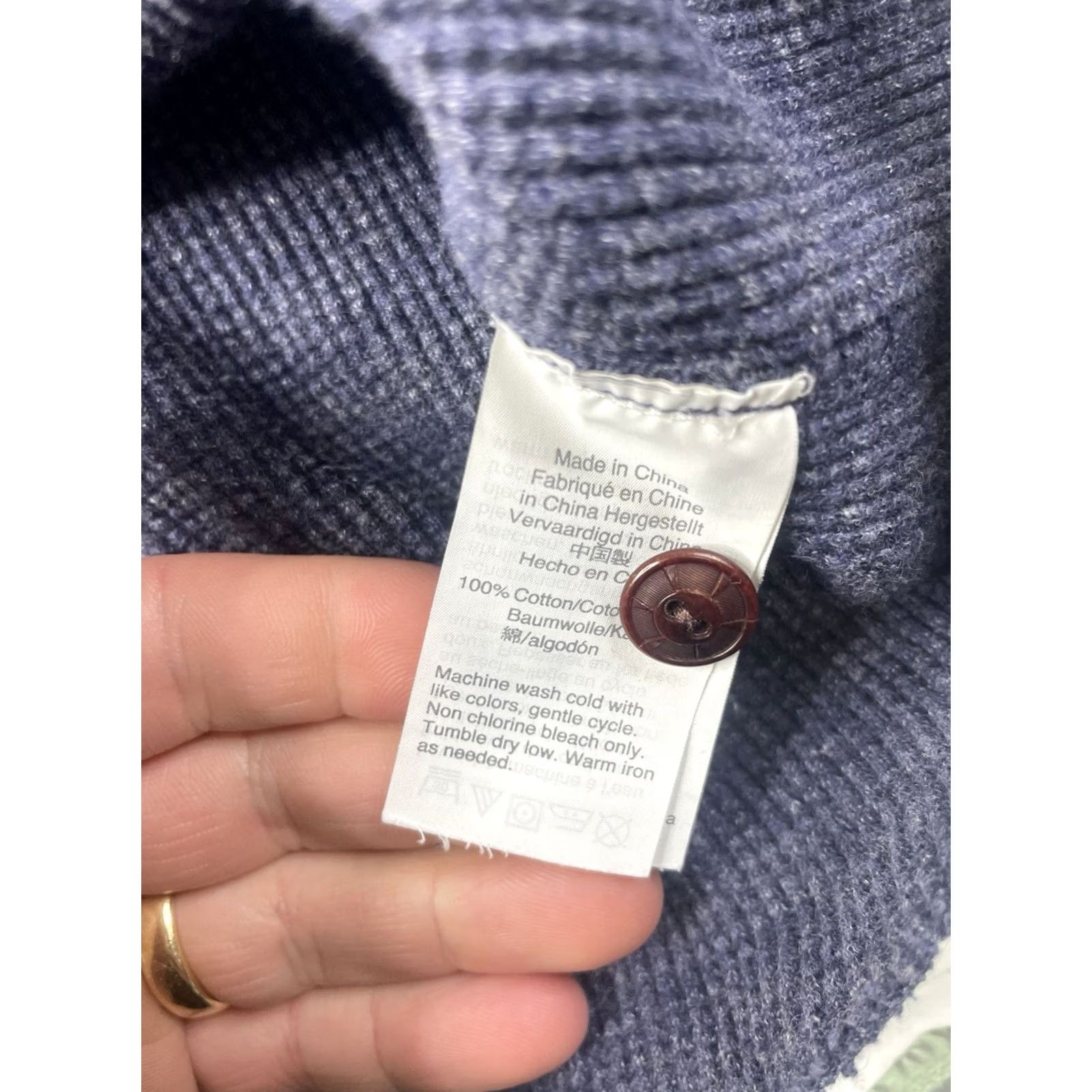 Wallace & Barnes Wallace & Barnes Shirt Mens Large Blue Henley Waffle Knit Thermal Classic Heritage Size US L / EU 52-54 / 3 - 7 Thumbnail