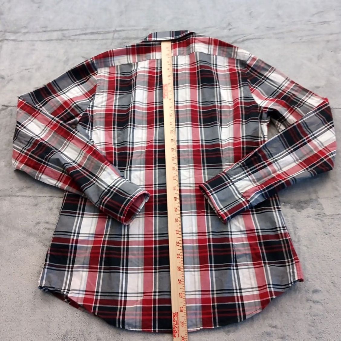 Express Express Shirt Mens Medium Fitted Red Plaid Long Sleeve Button-Up Cotton Size US M / EU 48-50 / 2 - 5 Thumbnail
