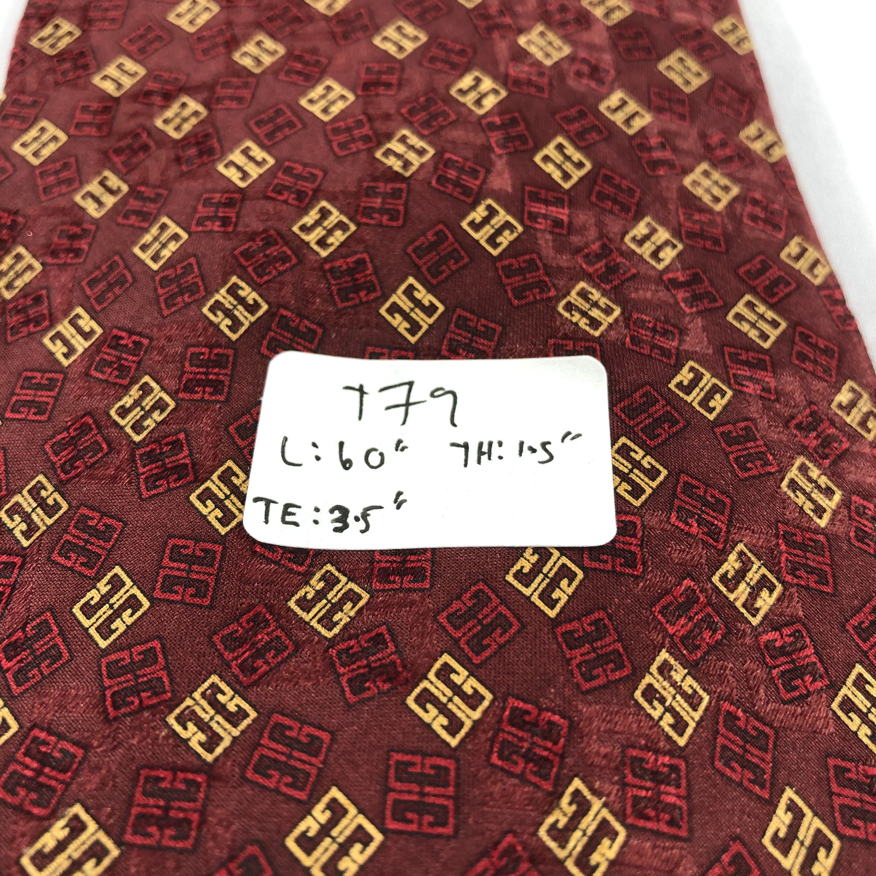 Givenchy Givenchy Monogram Silk Neck Ties T79 Size ONE SIZE - 8 Thumbnail