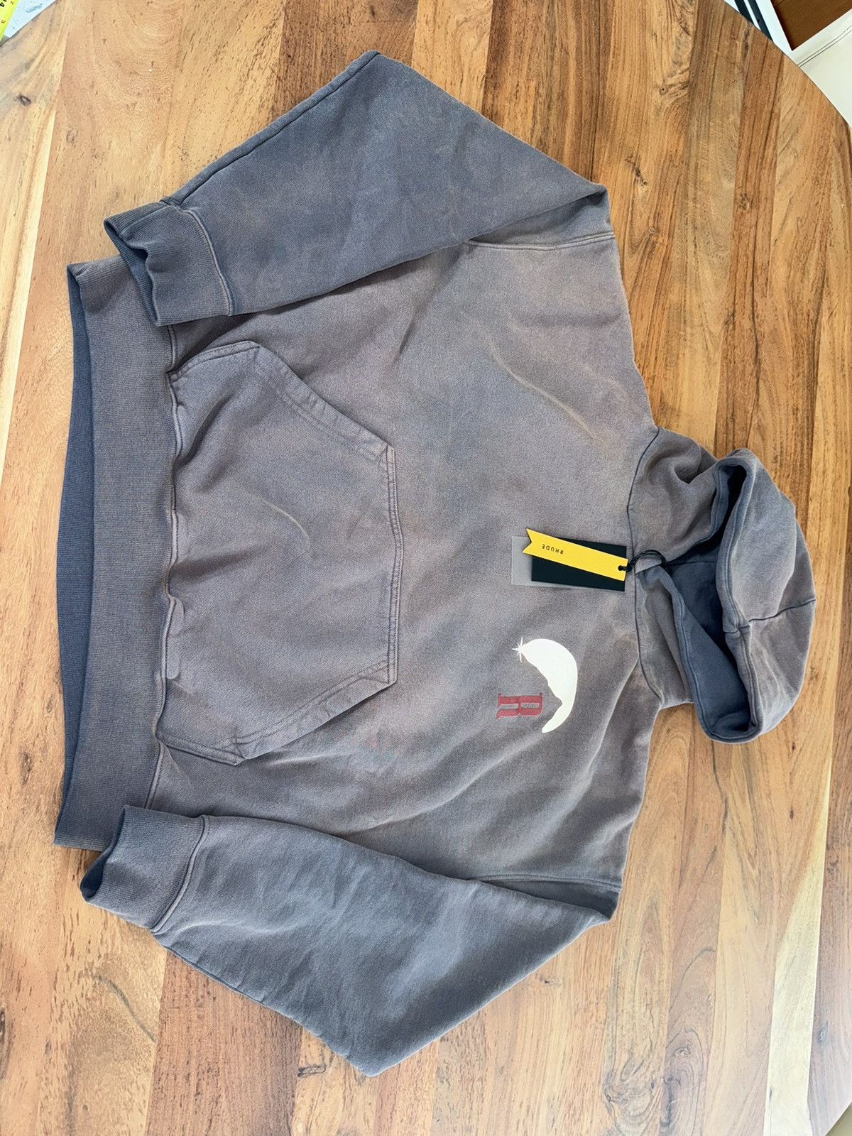 image of Rhude Moonlight Stamp Hoodie in Vintage Gray, Men's (Size Medium)
