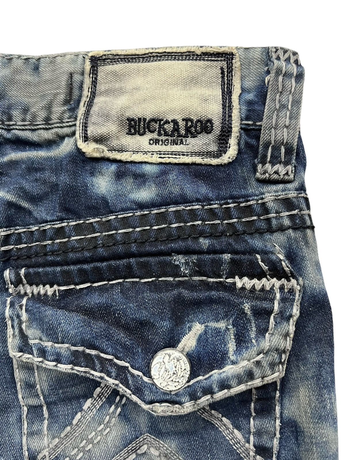 BUCKAROO SICK FLARE🔥Indigo Mudmax Bleachwash Big Stitching Denim Size US 29 - 11 Thumbnail