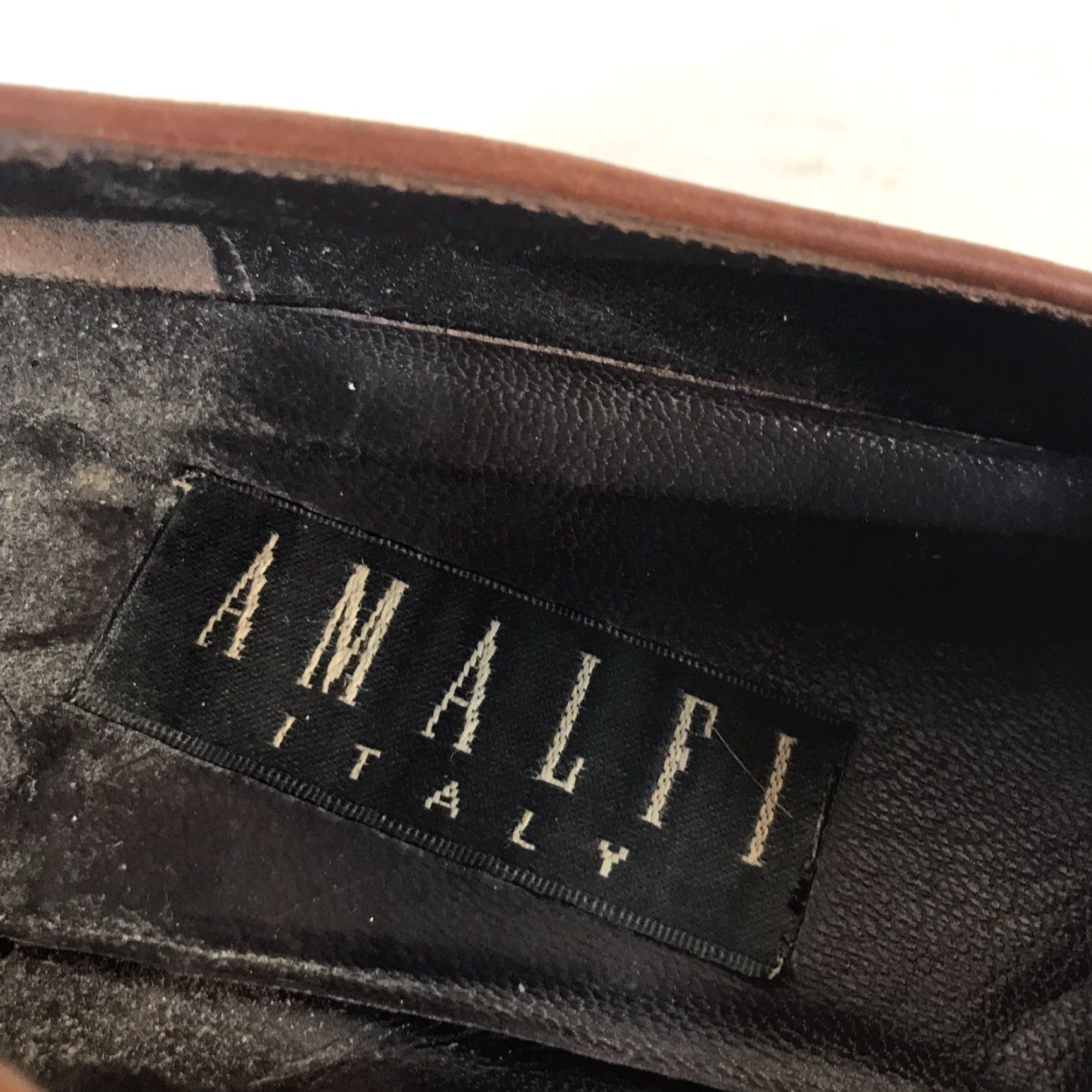 Vintage Almafi Italy Brown Leather Loafers with Tassels Womens Size 7.5B Size US 8 / IT 38 - 5 Thumbnail