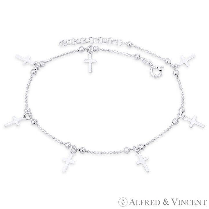 Other Cross on Ball & Faceted Bead Chain Charm Anklet Size ONE SIZE - 1 Preview