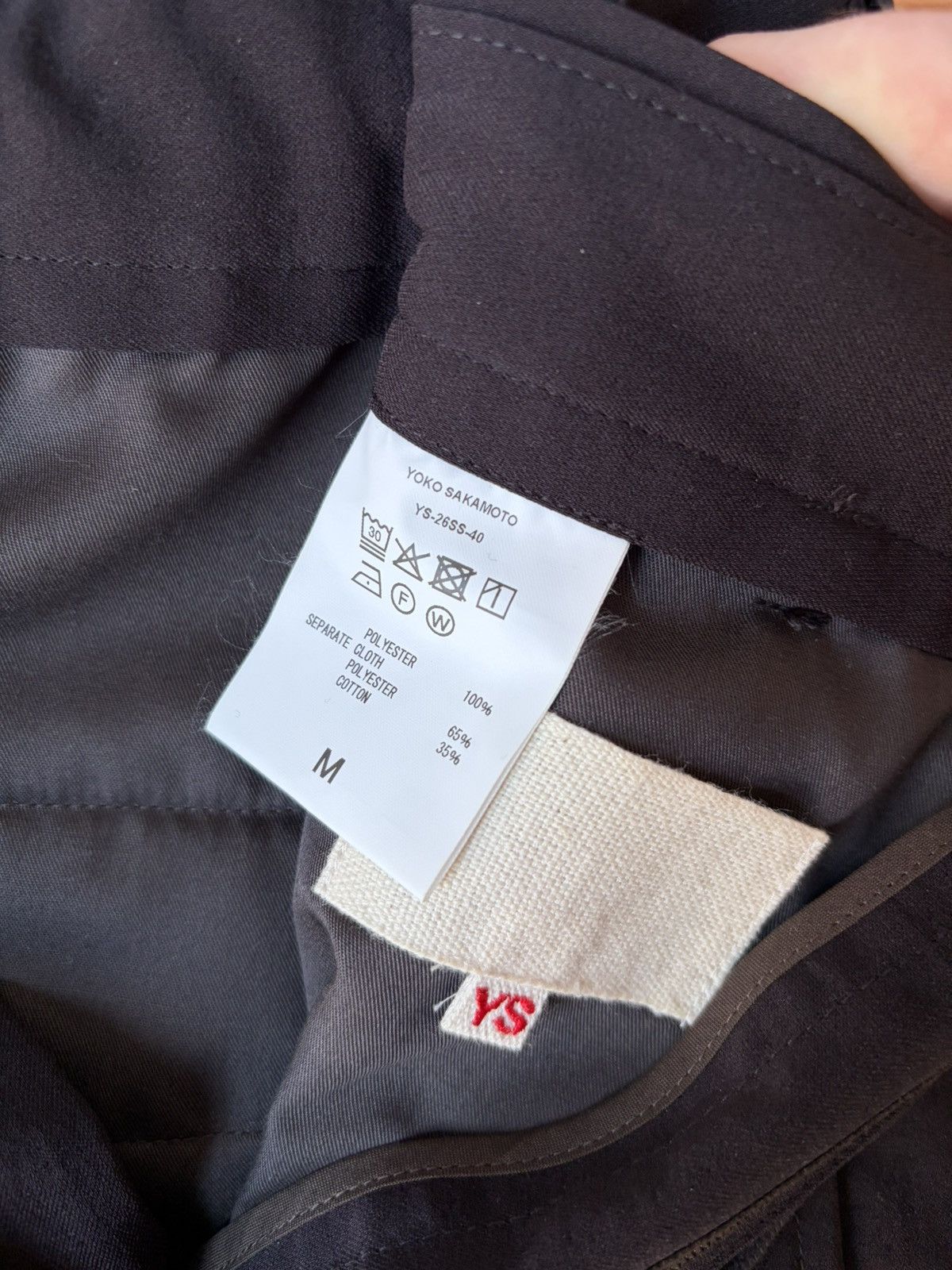 YOKO SAKAMOTO DOUBLE PLEATED TROUSERS, BROWN Size US 34 / EU 50 - 6 Thumbnail