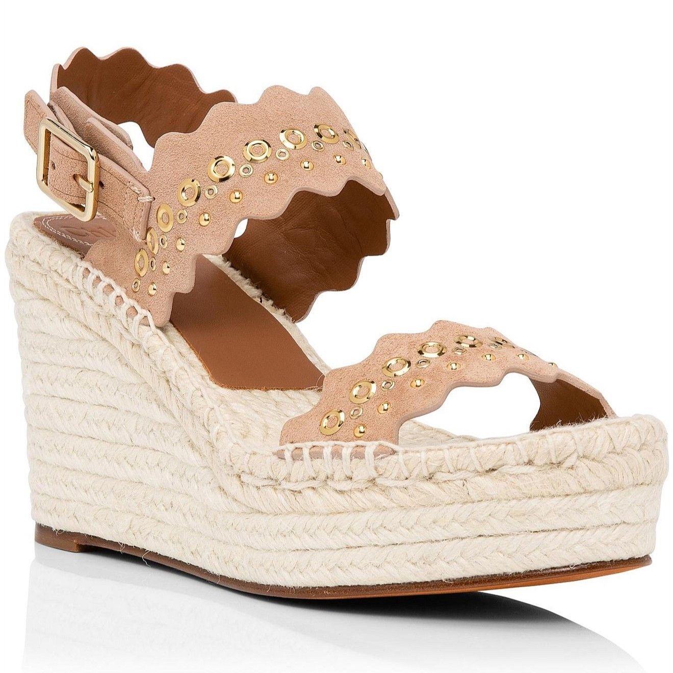 Grommet Suede Wedges Sandals Espadrilles size EU 40 / US 10