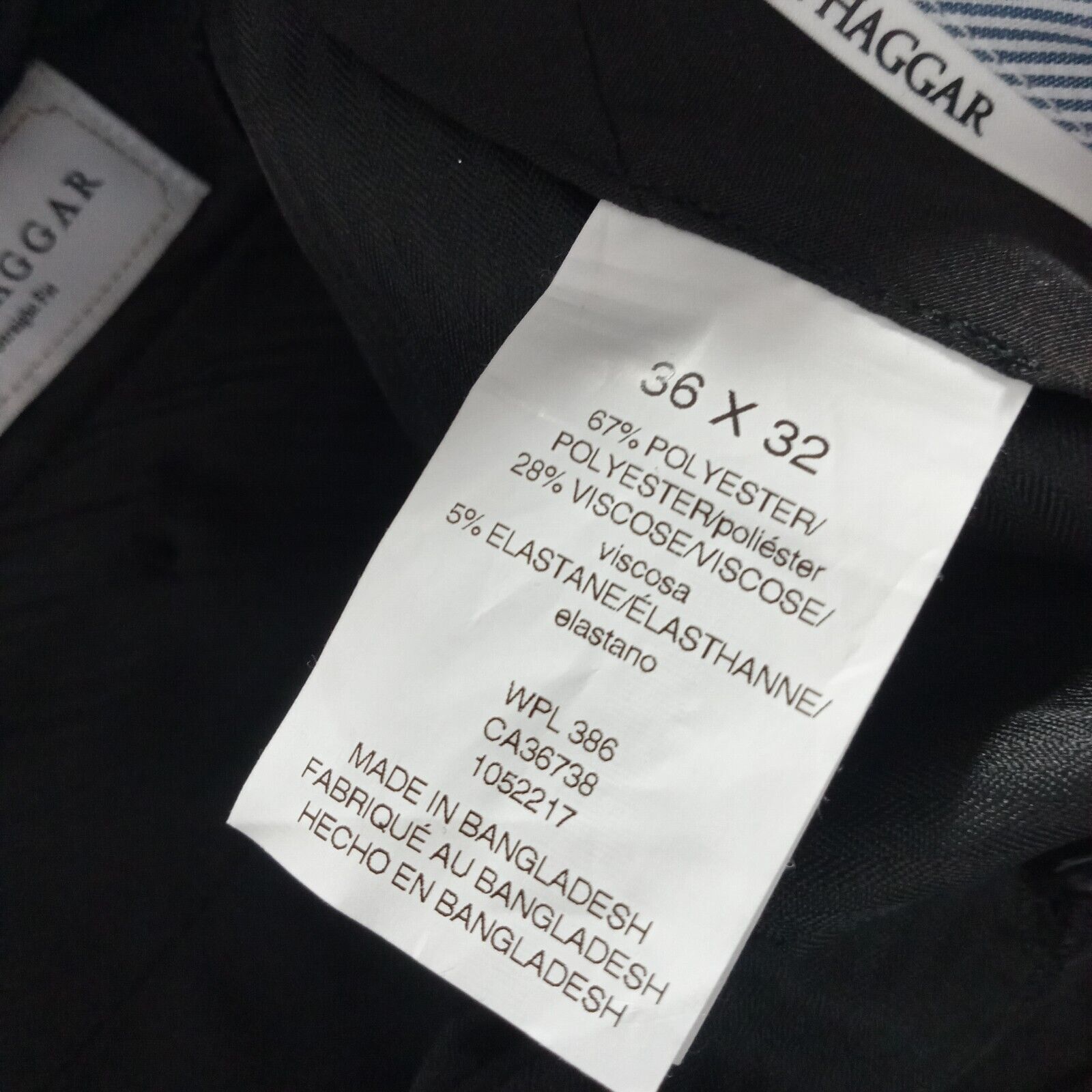 Haggar Haggar Dress Pants Men's 36x32 Black Straight Fit Flat Front Size US 36 / EU 52 - 6 Thumbnail