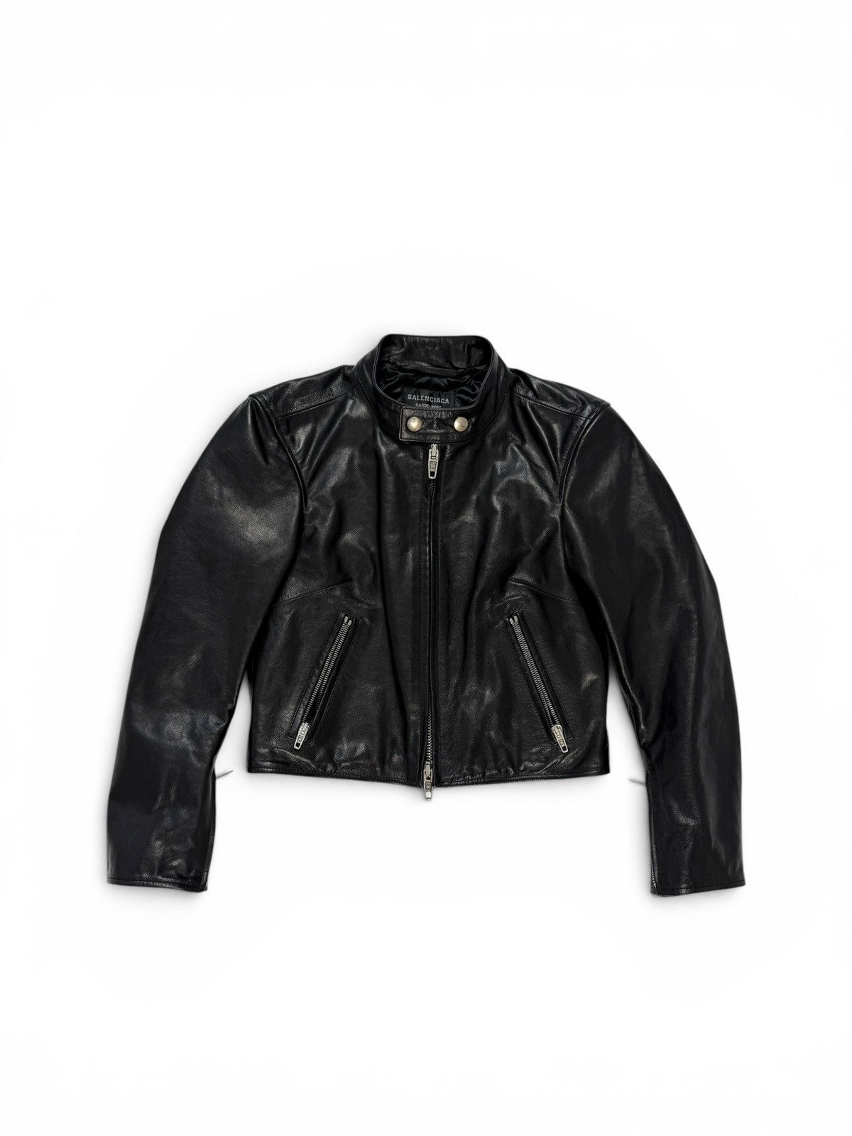 Balenciaga Balenciaga Racer Jacket Black Leather Size S / US 4 / IT 40 - 1 Thumbnail