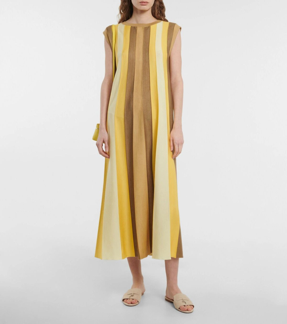 Loro Piana o1srvl11e0824 Edinburgh Maxi Dress in Multicolor Size L / US 10 / IT 46 - 2 Thumbnail