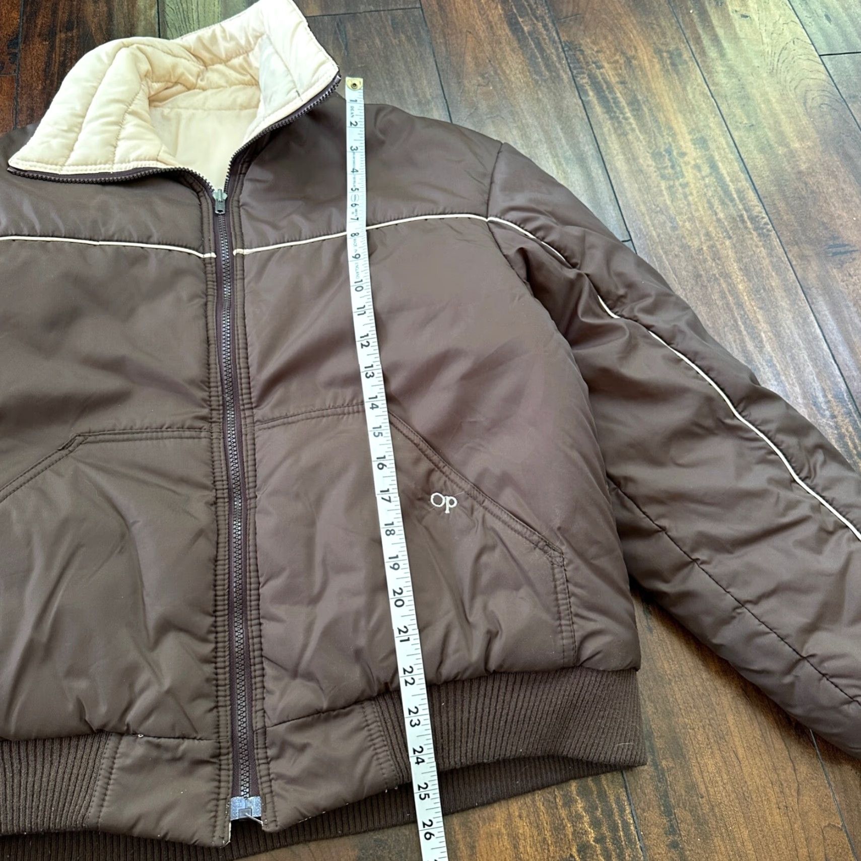 Ocean Pacific VTG Ocean Pacific Brown Insulated Puffer Jacket Reversible Double Sided 70s 80s Size US XL / EU 56 / 4 - 6 Thumbnail