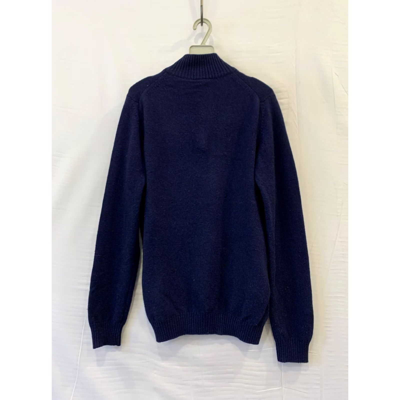 Vintage John Lewis Merino Cashmere Quarter Zip Sweater Men’s M Navy Blue Italy Size US M / EU 48-50 / 2 - 2 Thumbnail
