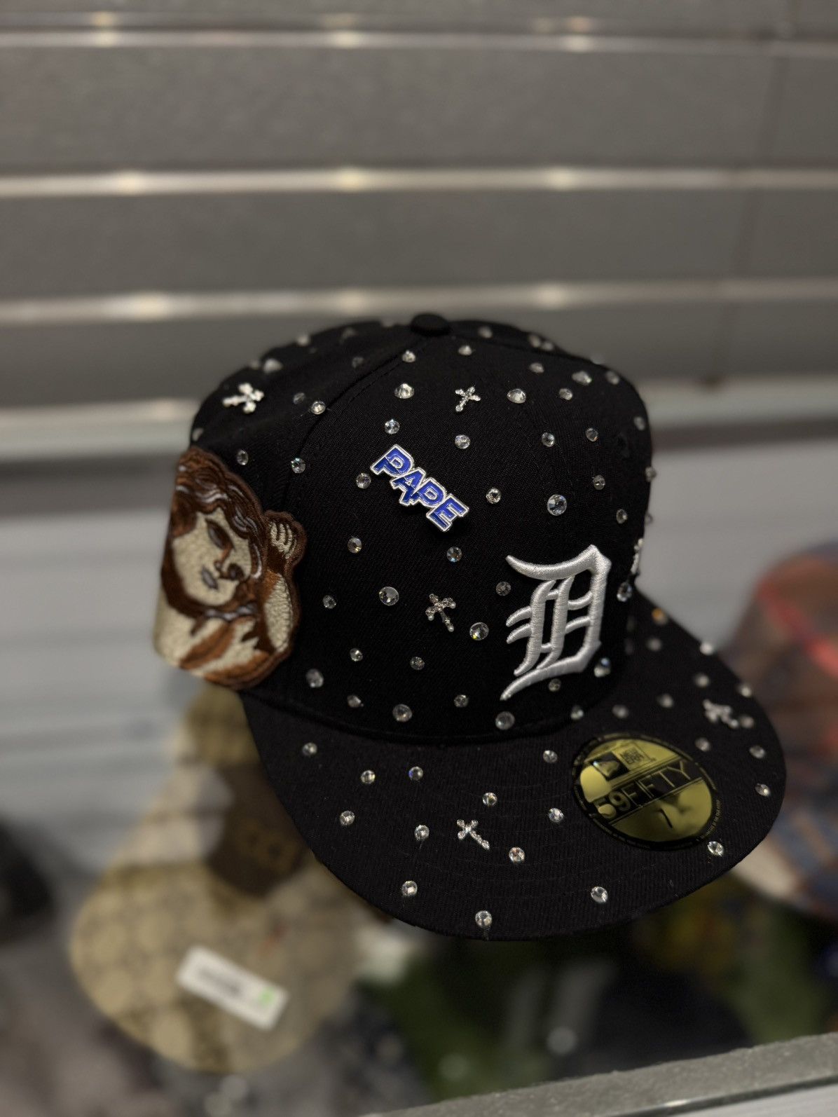 Other PAPE Fitted Hat Stone Crystal Brand New 7 1/2 Size ONE SIZE - 3 Thumbnail