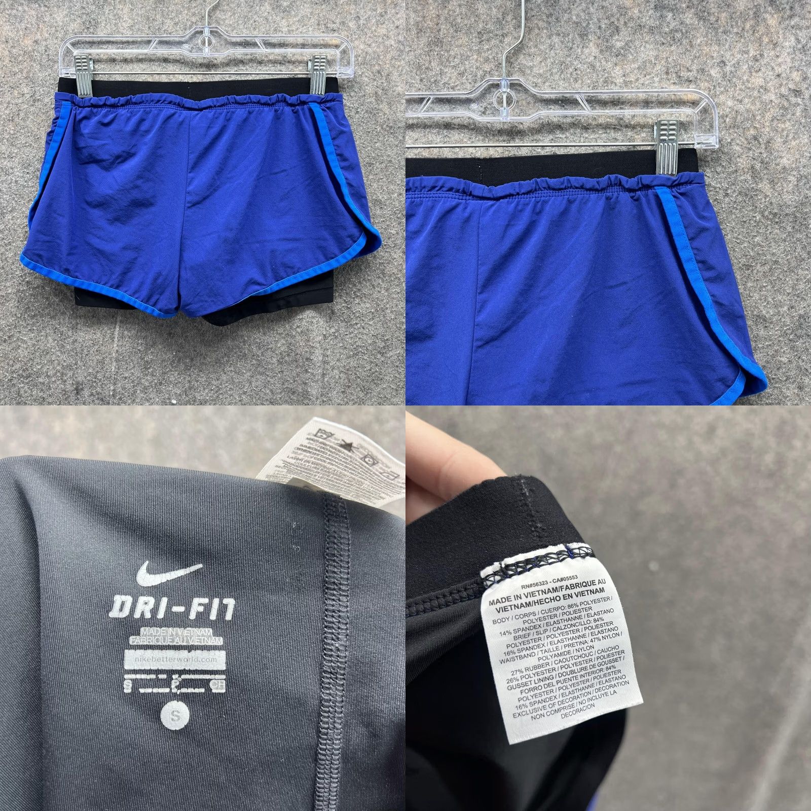 Nike Nike Shorts Women S Blue Athletic Dri Fit Lined Polyester Swoosh, 3 in Inseam, Drawstring, Regular, Gym Training, Activewear Size 28" / US 6 / IT 42 - 8 Thumbnail