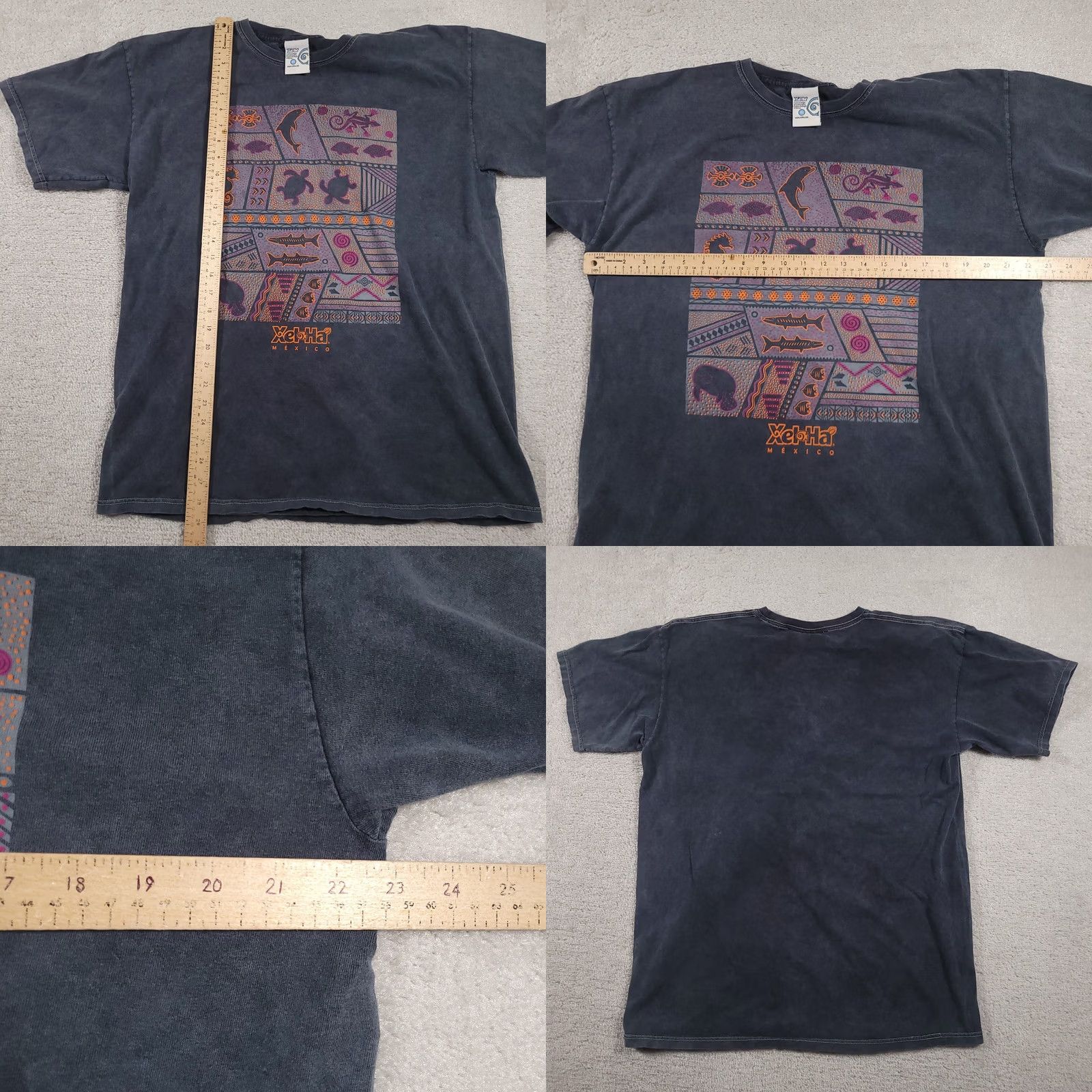 Vintage Xel-Ha Mexico Shirt Mens XL Black Graphic Sea Life Fish Turtle Tee Souvenir Size US XL / EU 56 / 4 - 8 Thumbnail