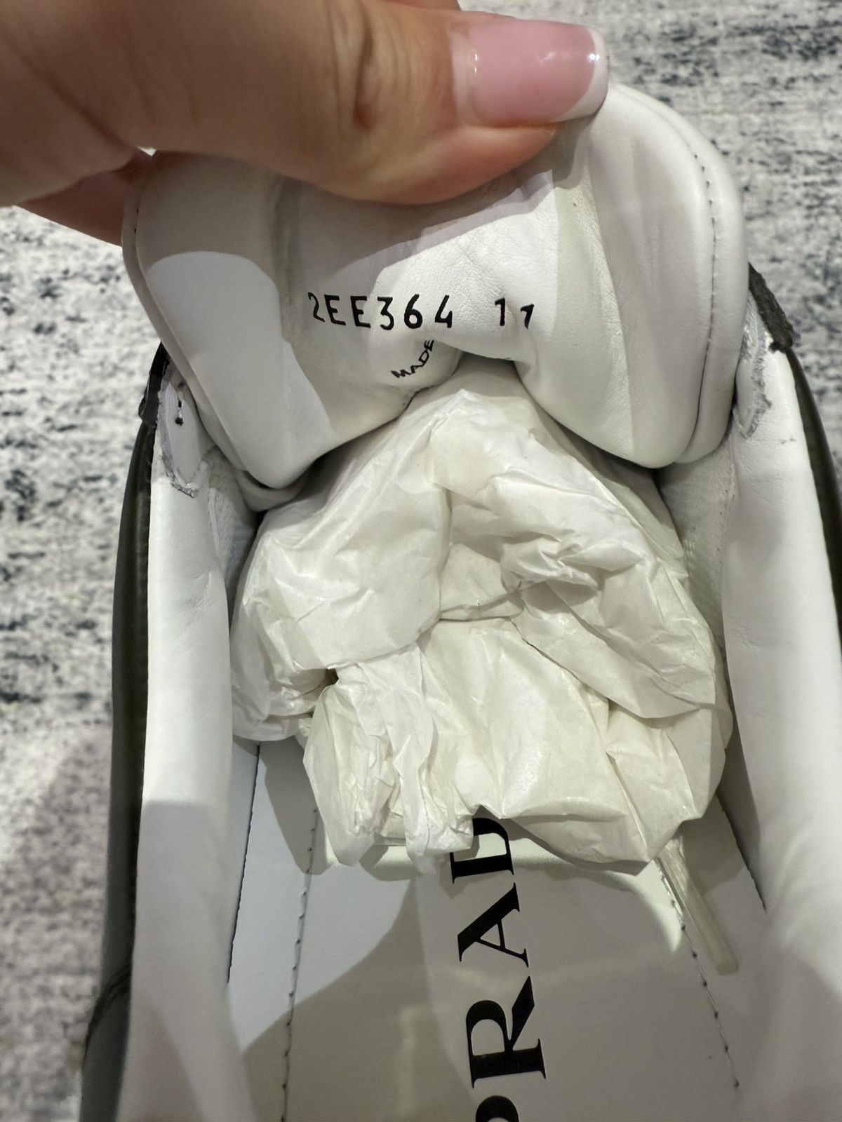 Prada Prada low green and white leather sneakers Size US 11 / EU 44 - 9 Thumbnail