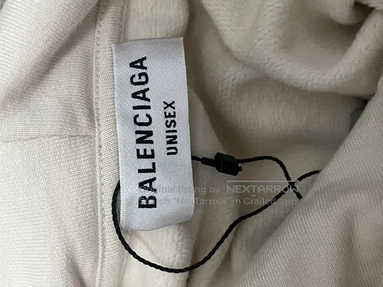 Balenciaga Balenciaga Beige Double Logo Hooded Sweatshirt Size US M / EU 48-50 / 2 - 4 Thumbnail