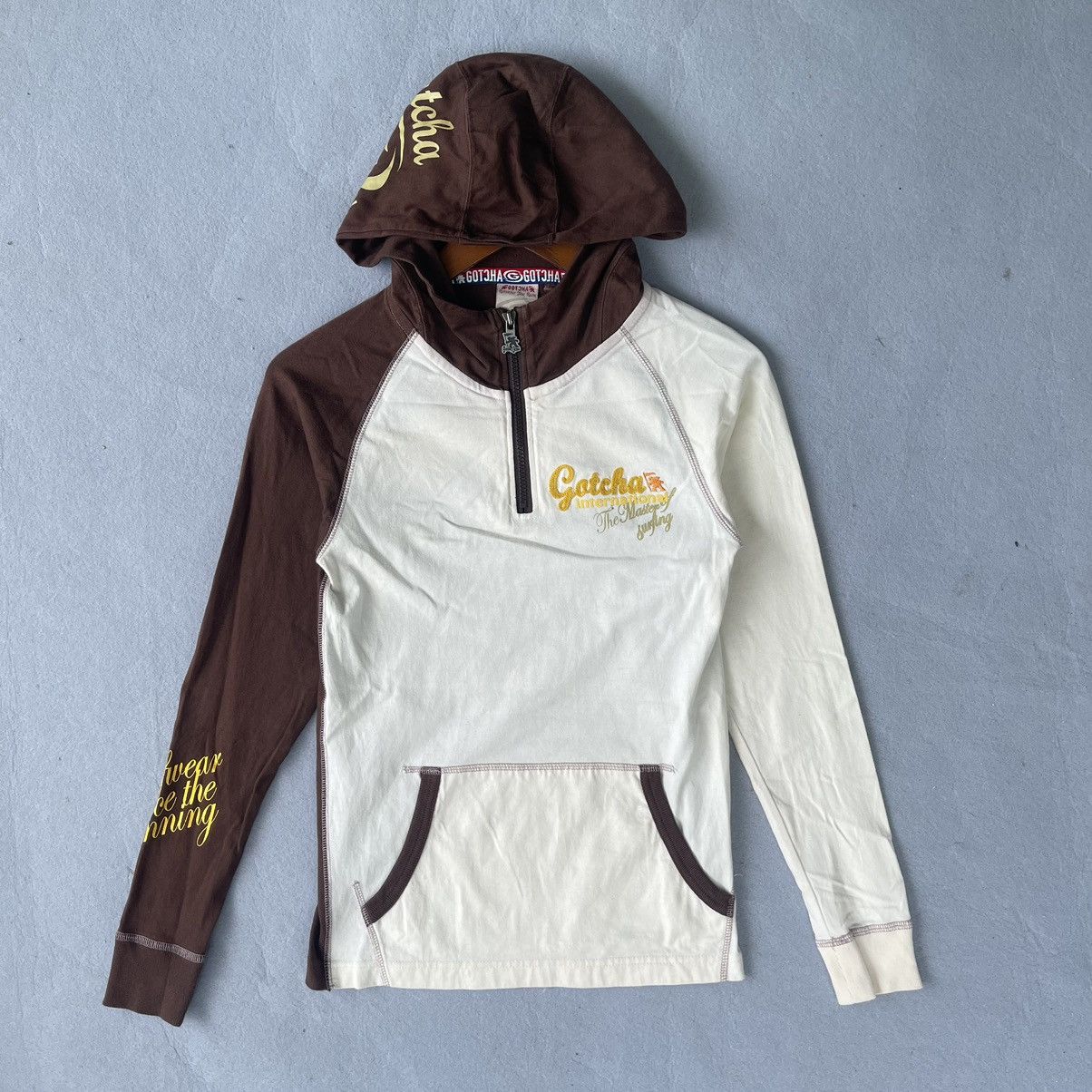 Gotcha Vintage Gotcha Surf Travel Hoodie Y2K Brown White Size US XS / EU 42 / 0 - 1 Thumbnail