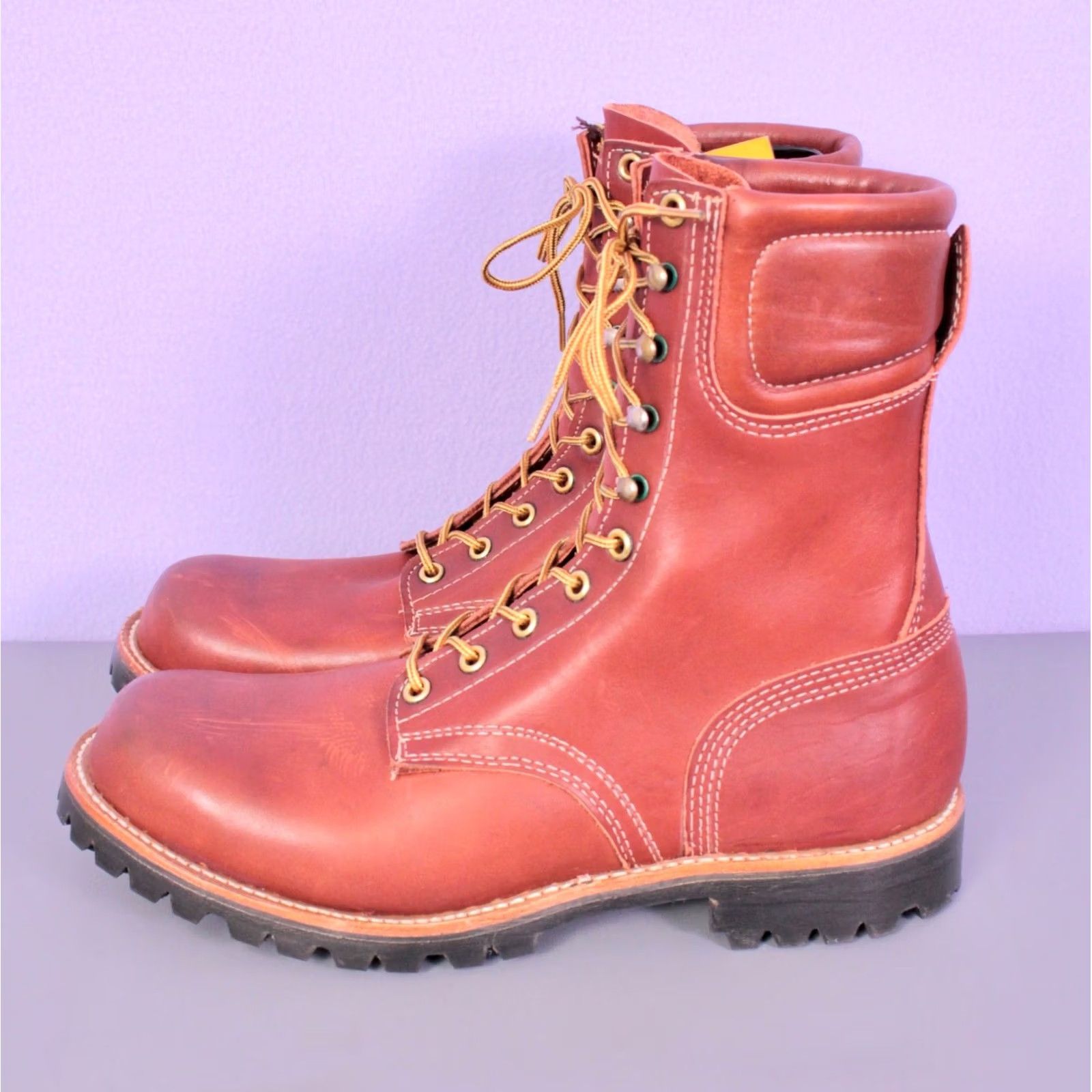 Vintage VINTAGE Golden Retriever Boots Brown Work Hunting 70s 9.5 EEE Mens Size US 10 / EU 43 - 3 Thumbnail
