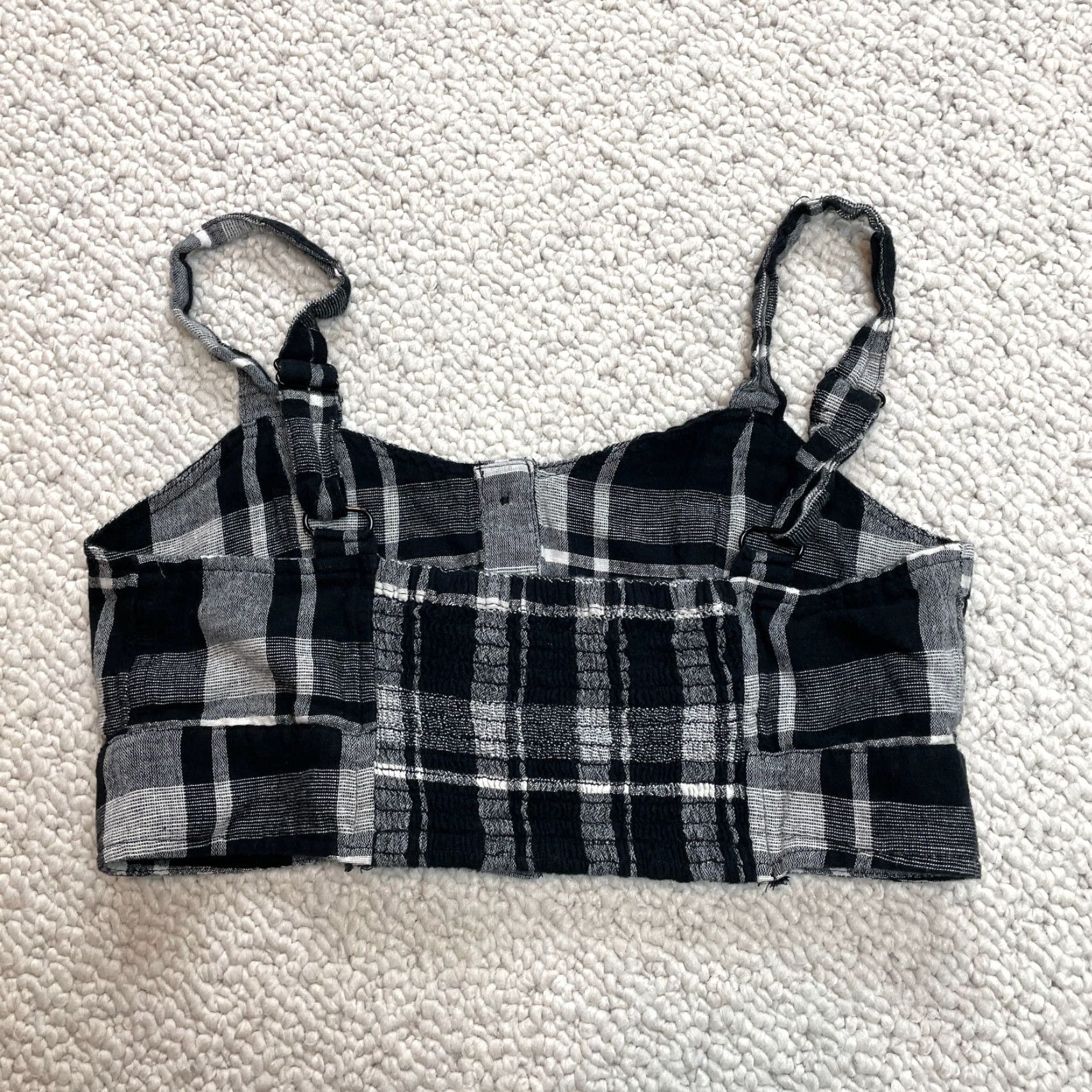 American Eagle Outfitters American Eagle Tank Womens S Multicolor Plaid Button Up Cotton Linen Cropped Cami Top Size S / US 4 / IT 40 - 8 Thumbnail