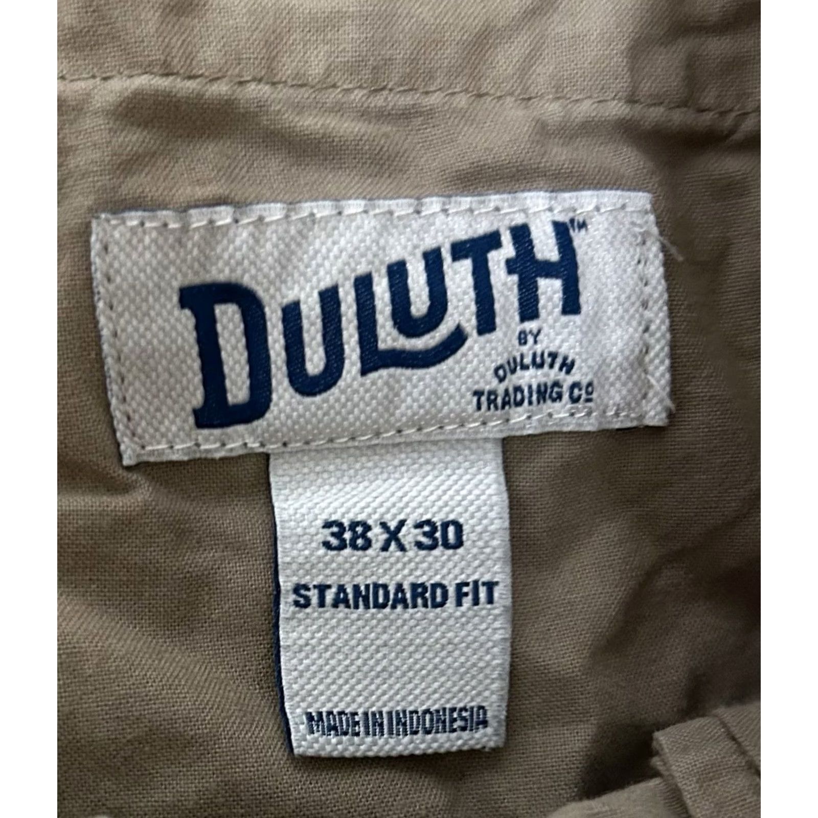 CO Duluth Trading Co Pants 38x30 Regular Straight Khaki Beige Cotton Blend Stretch Button Zipper Pockets Logo USA Men Size US 38 / EU 54 - 5 Thumbnail