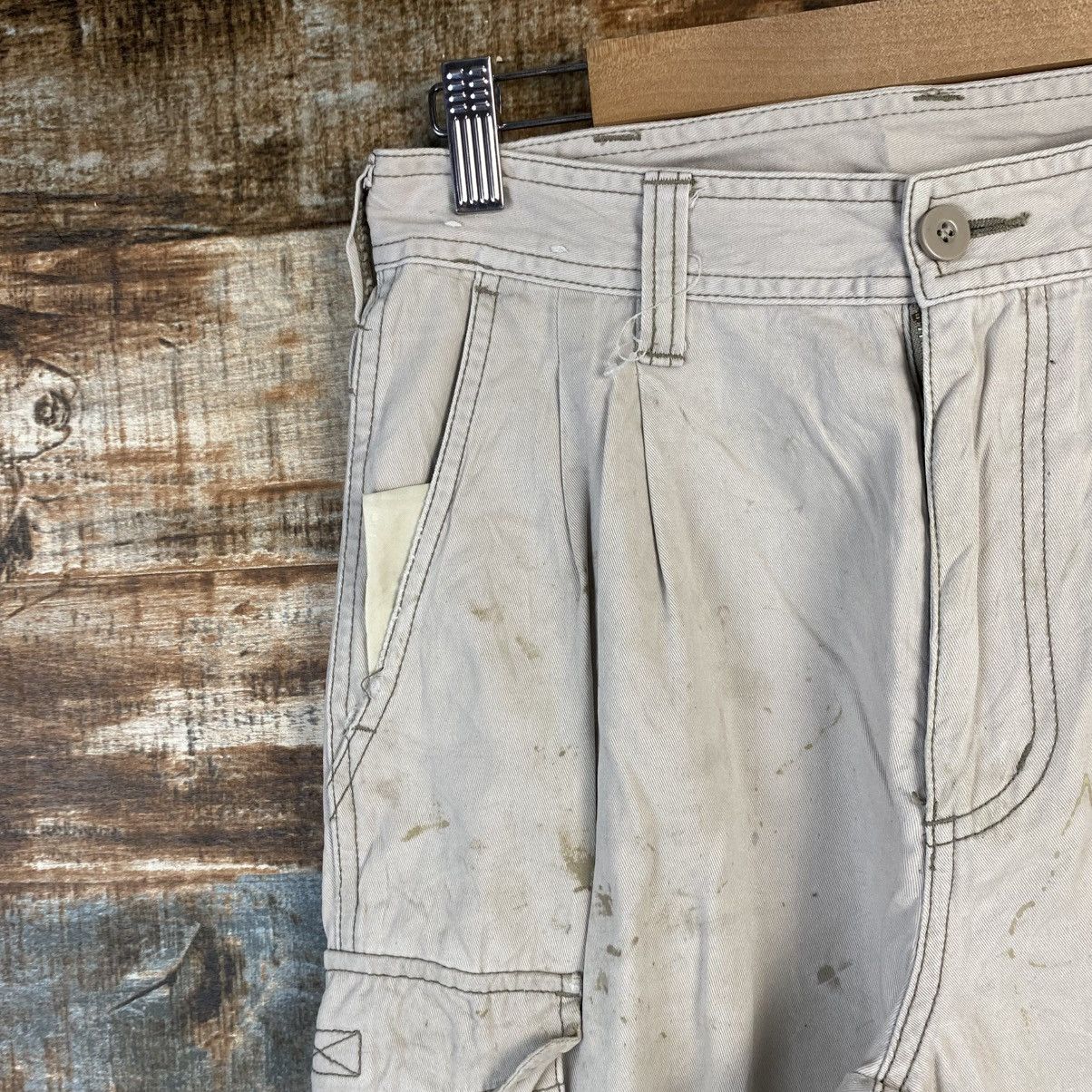 Japanese Brand DL Suolotions White Cargo Multipocket Pants #C967 Size 25" / US 0 / IT 36 - 7 Thumbnail