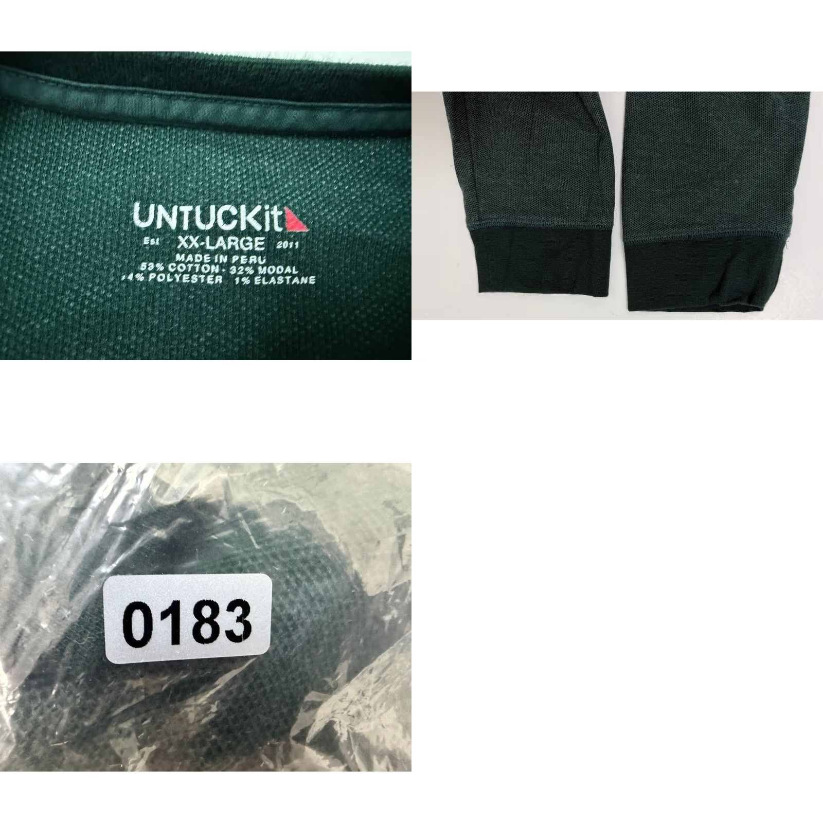 UNTUCKit UNTUCKit Henley Shirt Men XXL Minimal Outdoors Heather Forest Green Pique Knit Shirt Mens X200 Size US XXL / EU 58 / 5 - 9 Thumbnail