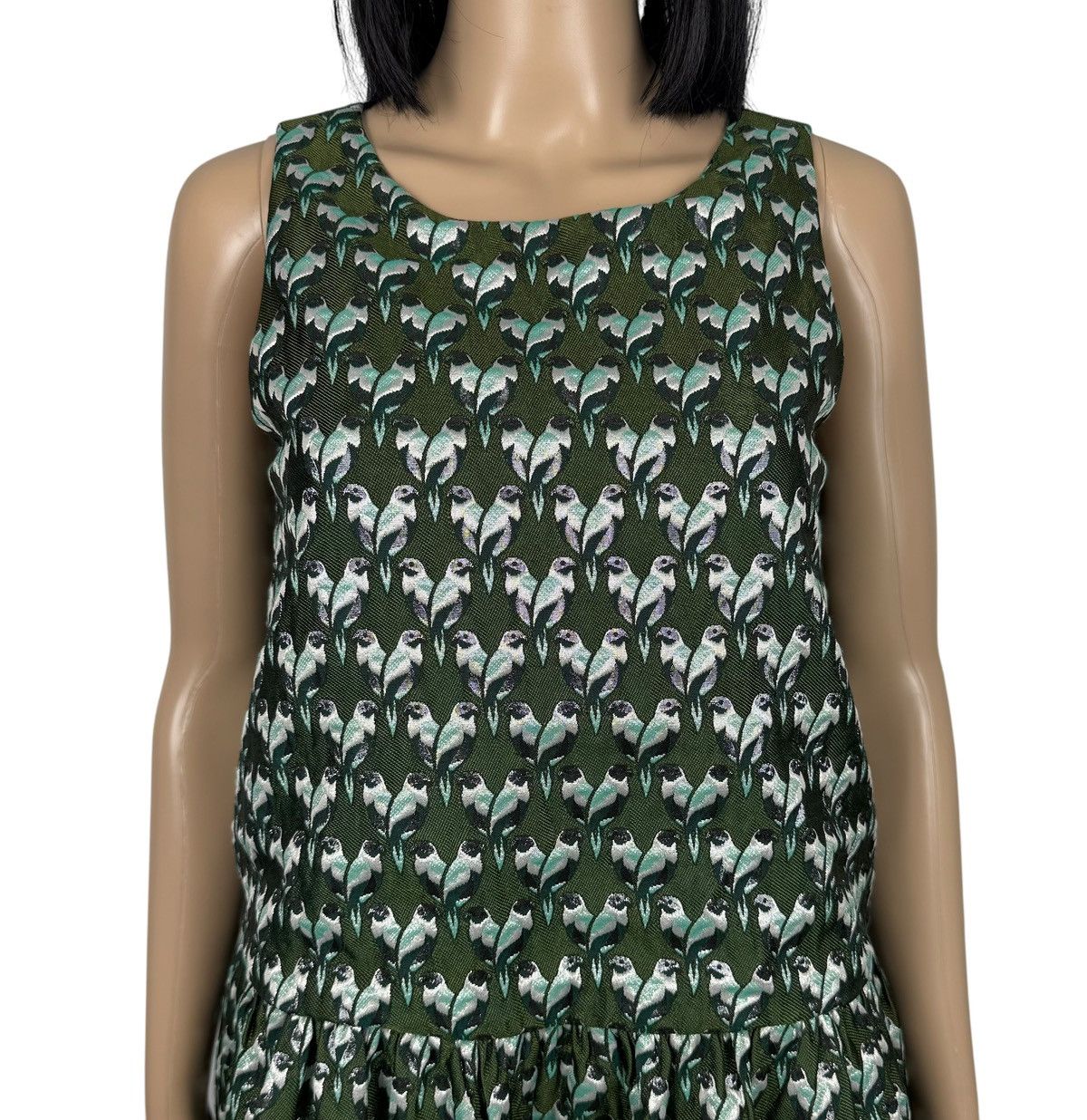 Maje Maje Rower Green Jacquard Parrot Print Mini Dress size 2 Size S / US 4 / IT 40 - 4 Thumbnail