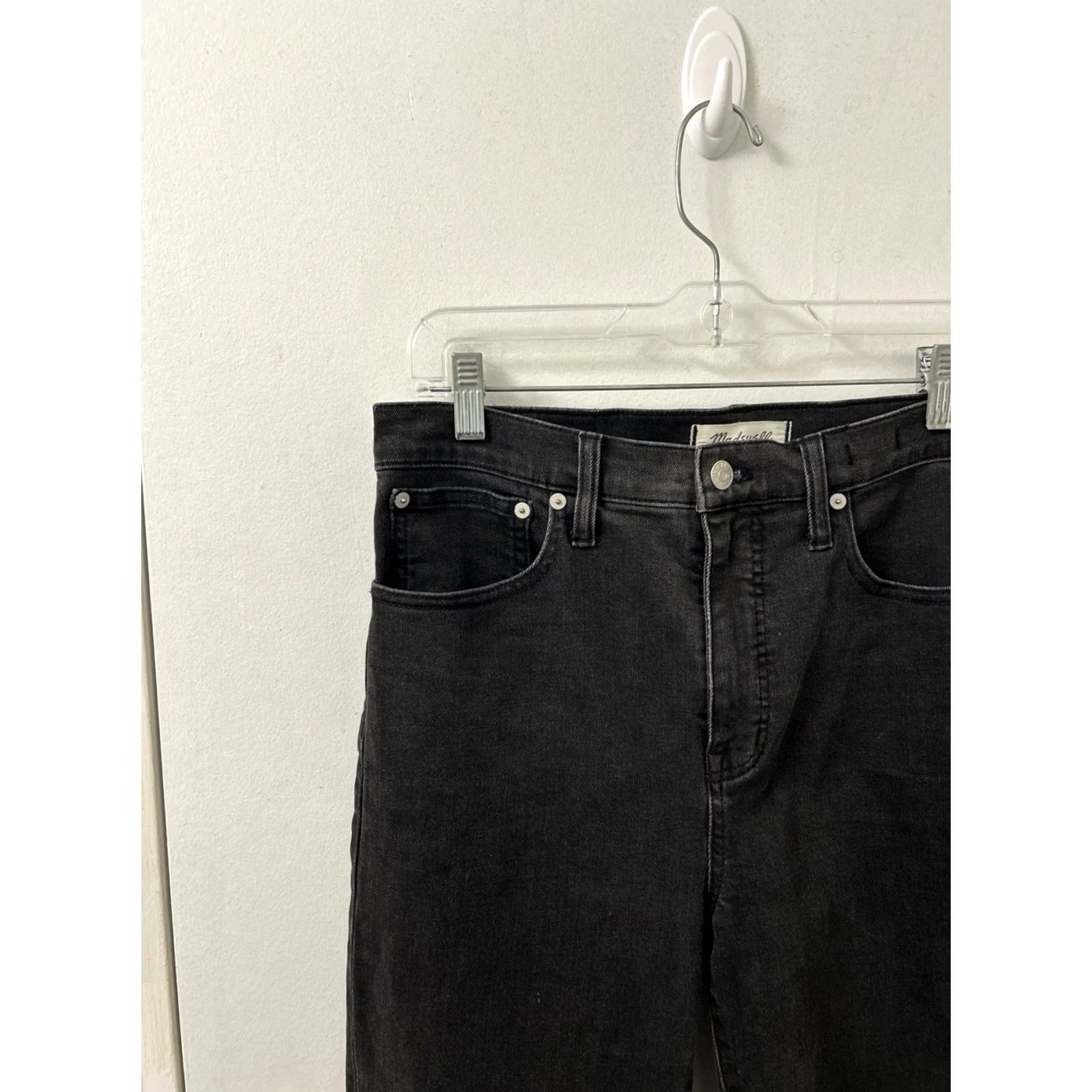 Madewell Madewell Classic Straight Jeans Womens 28x25 Black High Rise Stretch Denim Size 28" / US 6 / IT 42 - 4 Thumbnail