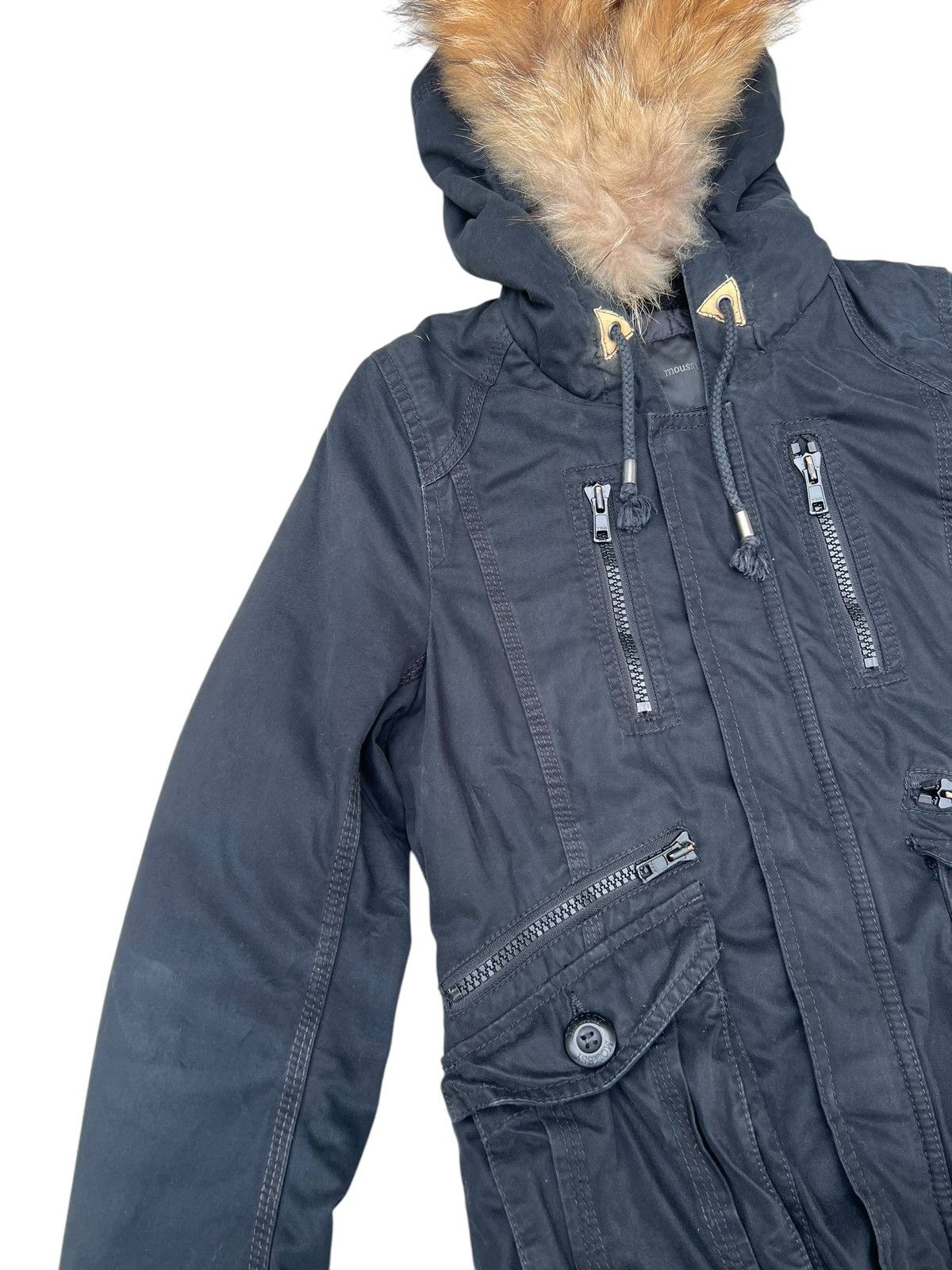 Vintage Moussy Japan Cargo Tactical Raccoon Fur Hoodie Jacket Size US S / EU 44-46 / 1 - 6 Thumbnail