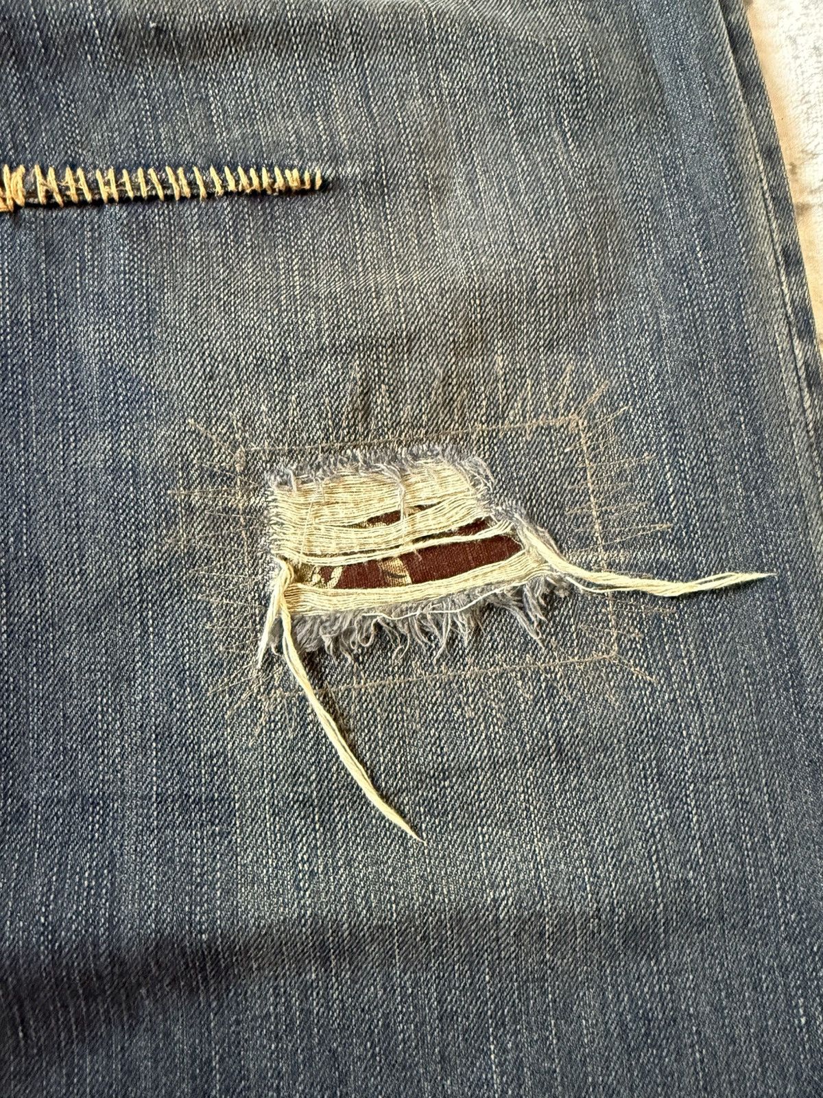 Japanese Brand Osaka Big Train Japan Over Stitch Boro Yakuza Jeans Size US 32 / EU 48 - 7 Thumbnail
