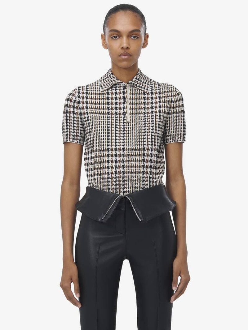 Alexander McQueen o1srvl11e0226 Checked Short Sleeved Polo Shirt In Multicolor Size M / US 6-8 / IT 42-44 - 2 Thumbnail