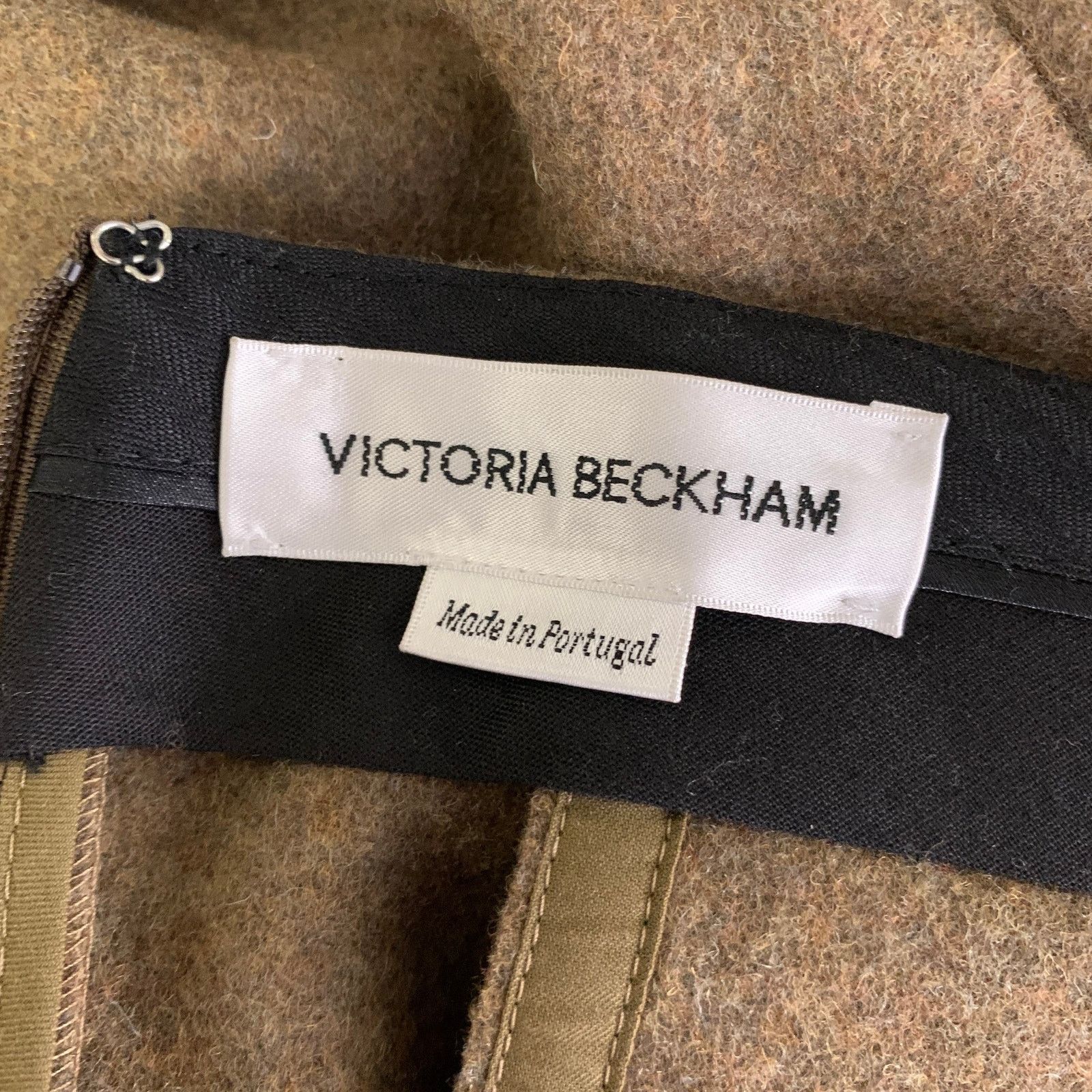 Victoria Beckham VICTORIA BECKHAM Size 10 Olive Merino Wool Mid-Calf Skirt Size 32" / US 10 / IT 46 - 3 Thumbnail
