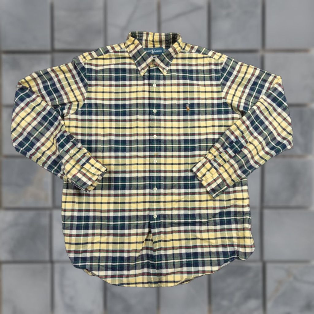 Ralph Lauren Ralph Lauren Shirt Mens XL Yellow Button-Up Oxford Check Preppy Casual Classic Size US XL / EU 56 / 4 - 1 Thumbnail