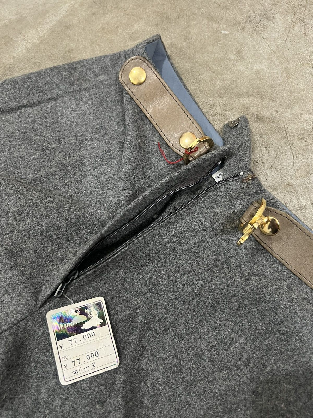 Celine × Vintage Vintage 1970’s Celine Removable Belt Wool Wide Leg Pants Size 27" / US 4 / IT 40 - 6 Thumbnail