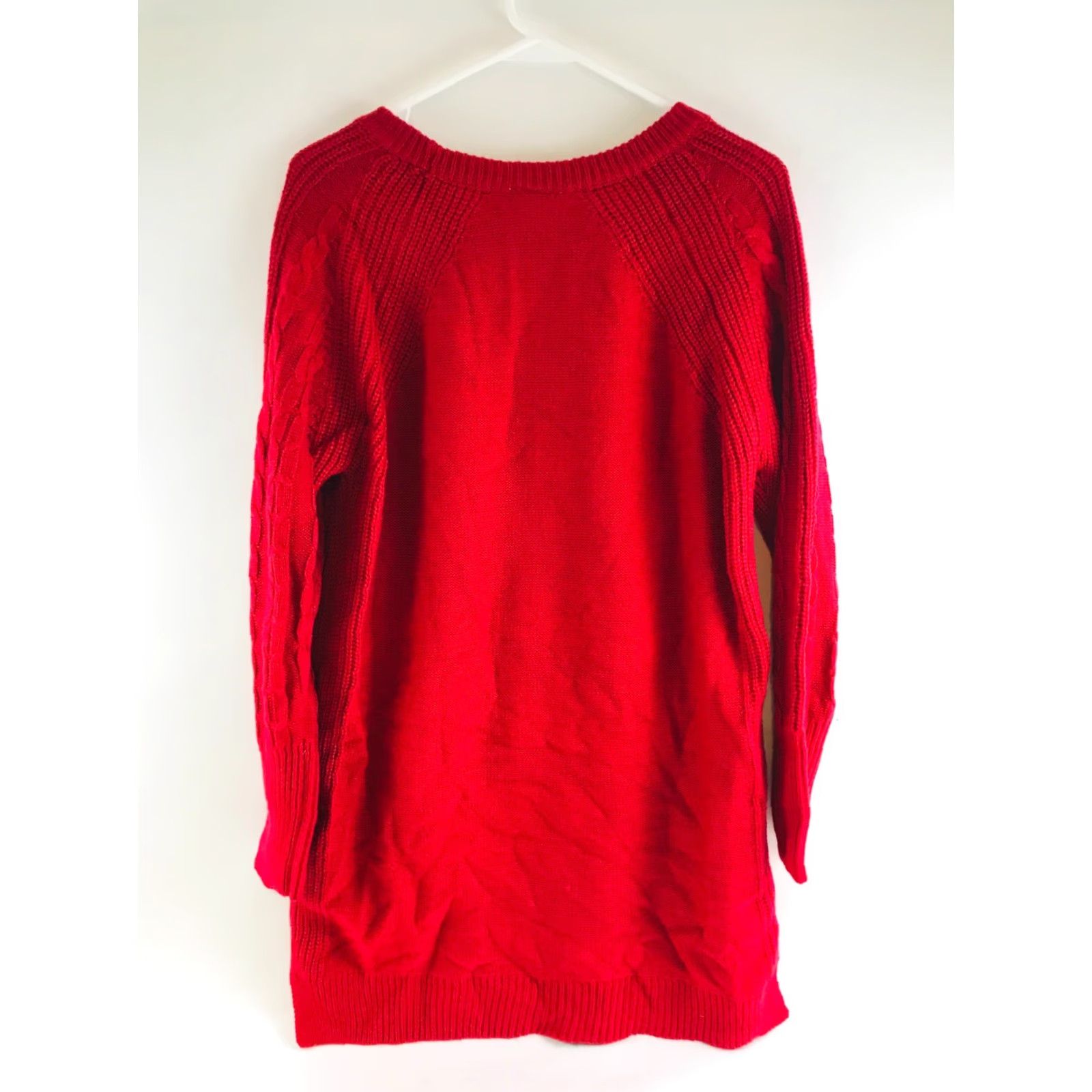 Vintage LuLaRoe Sweater Women's Size Medium Solid Red Long Sleeve Crew Neck Knitted Size M / US 6-8 / IT 42-44 - 2 Thumbnail