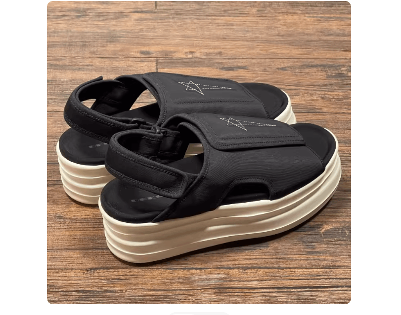 Rick Owens Rick Owens RO black embroidered pentagram slides Size US 7 / EU 40 - 2 Thumbnail