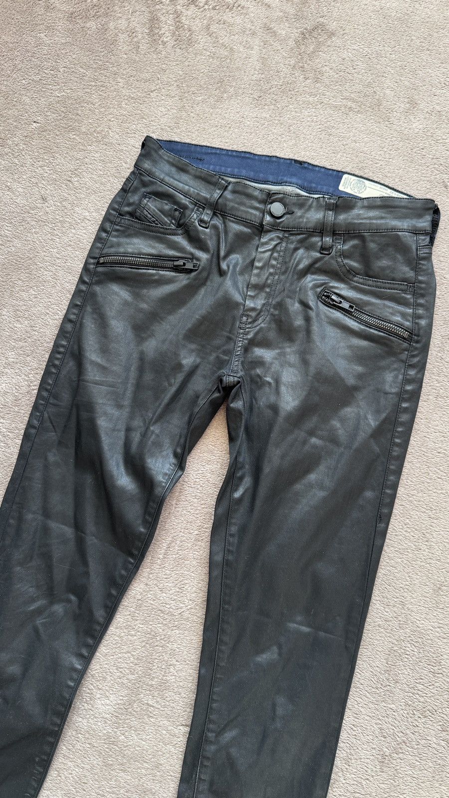 Japanese Brand Diesel Slandy Slim Skinny Jeans ysl hedi slimane wax biker Size 28" / US 6 / IT 42 - 4 Thumbnail