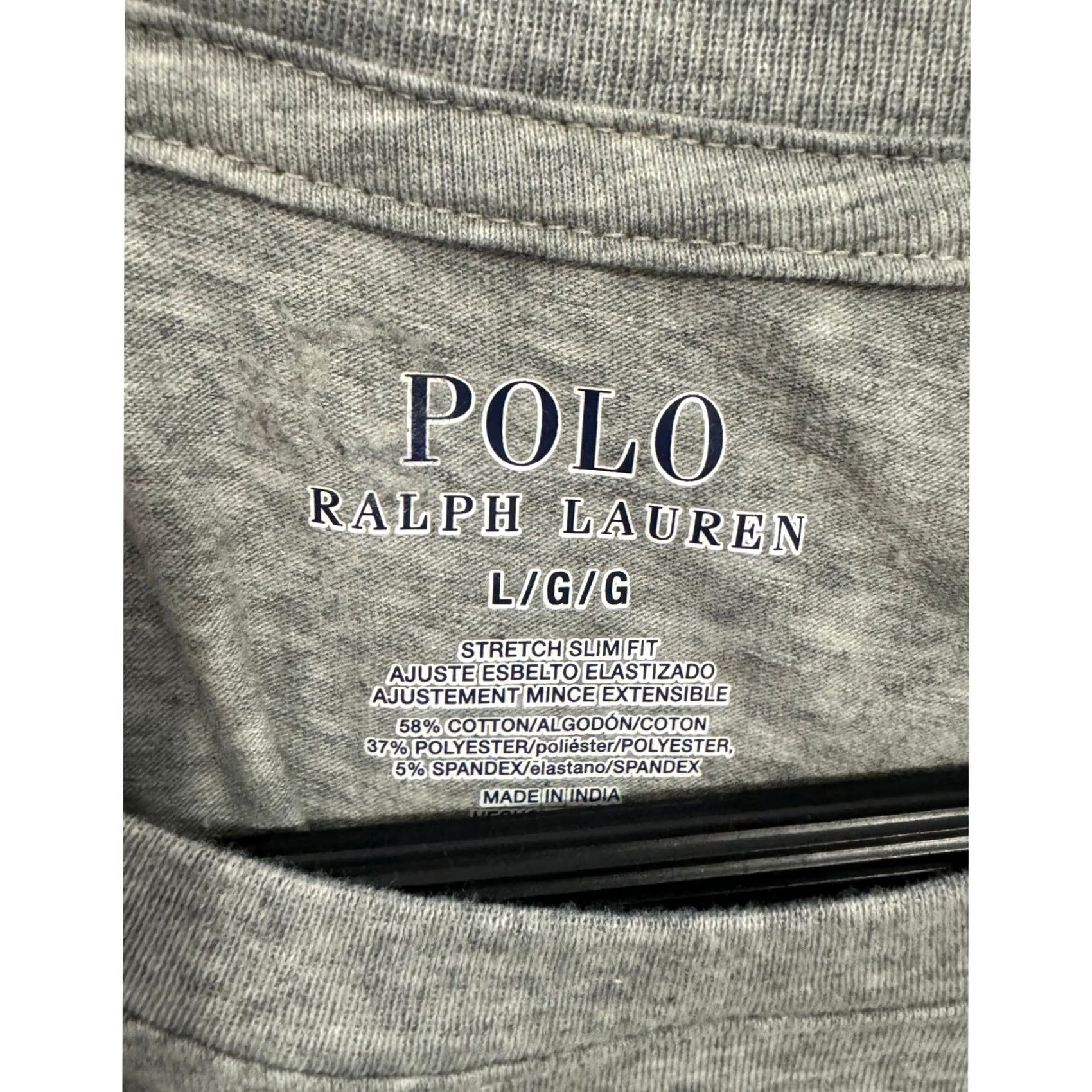 Polo Ralph Lauren Polo Ralph Lauren Mens Gray Crew Neck Short Sleeve T Shirt Slim Fit Stretch Logo Size US L / EU 52-54 / 3 - 6 Thumbnail