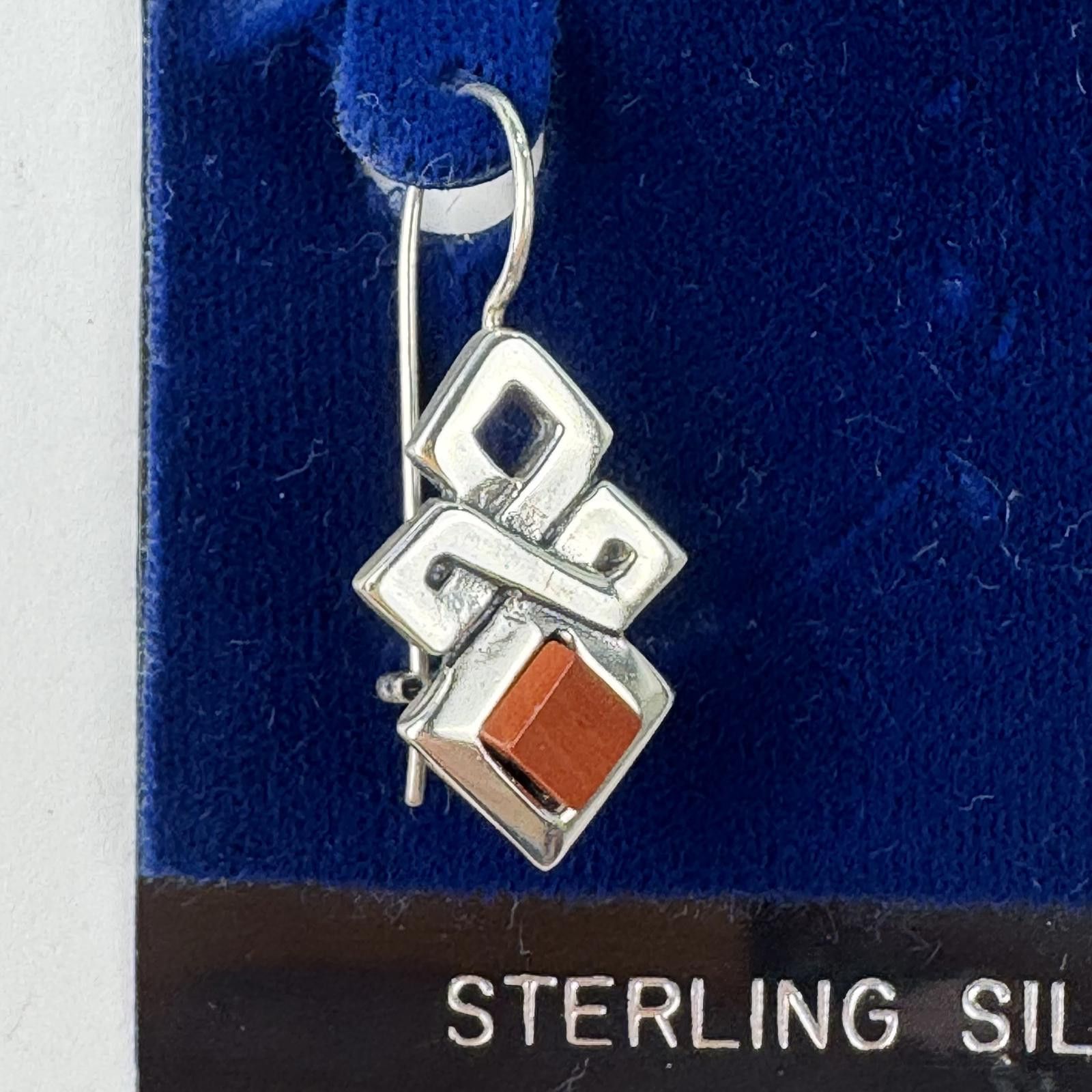 Other Sterling Silver Orange Dangle Drop Filigree Earrings Size ONE SIZE - 3 Thumbnail