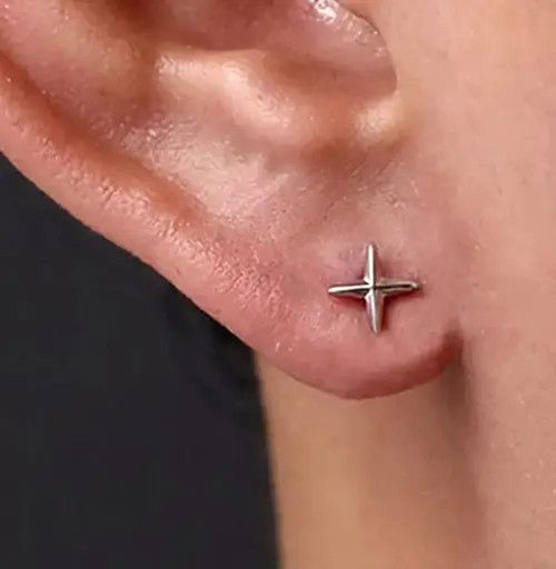 Jewelry × Vintage Rare 925 silver vintage punk silver star earrings Size ONE SIZE - 4 Thumbnail